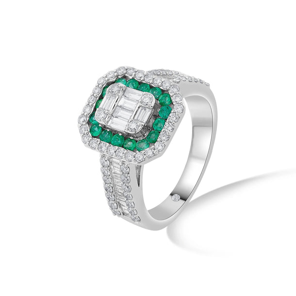 Emerald Dazzle Toren Ring - Zen Diamond India
