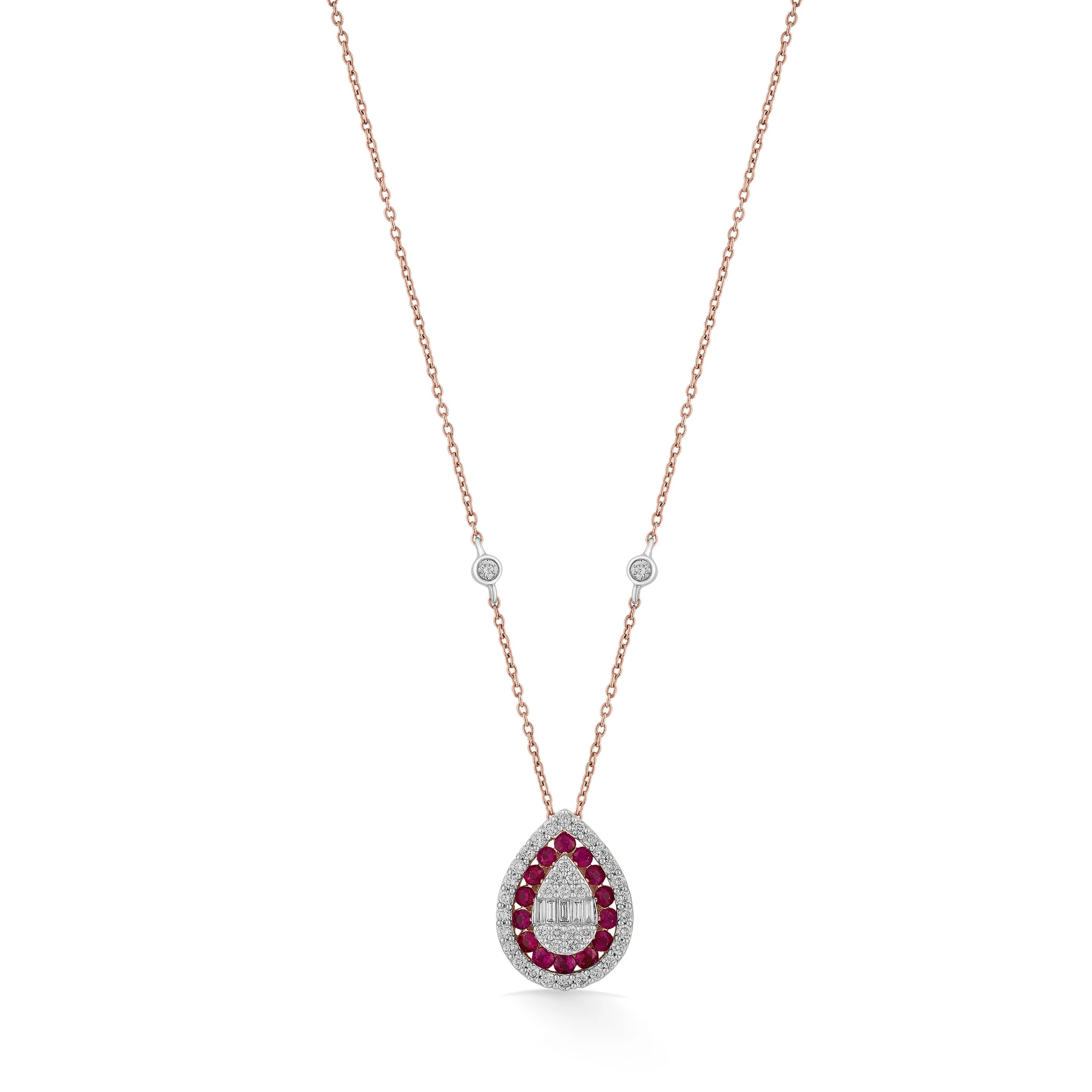 Scarlet Teardrop Royale Pendant - Zen Diamond India