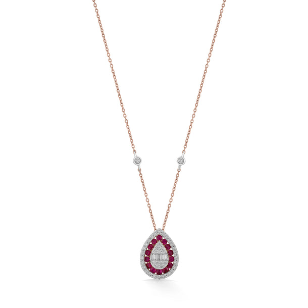 Scarlet Teardrop Royale Pendant - Zen Diamond India
