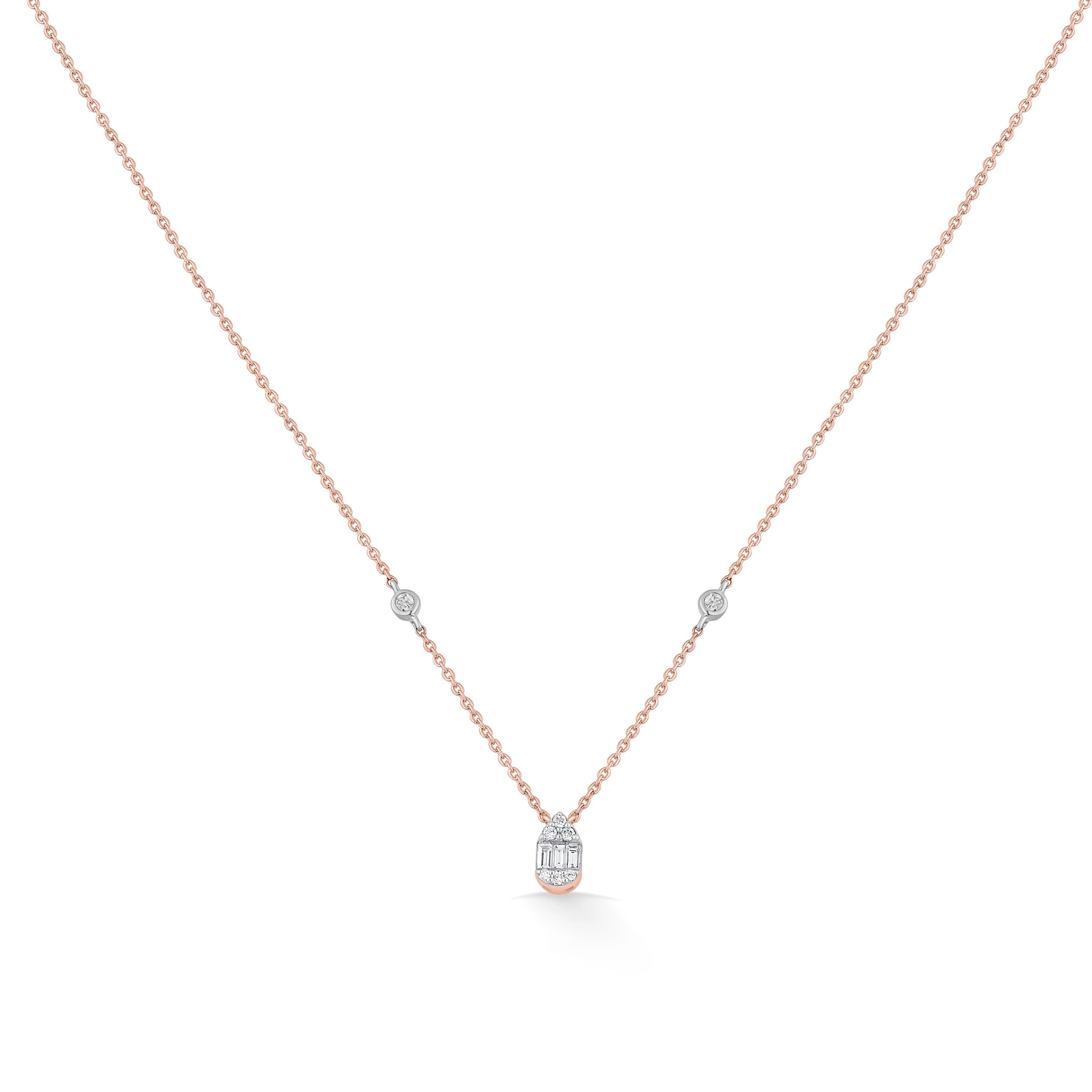 Deck Up Baguette Glow Luxe Necklace - Zen Diamond India