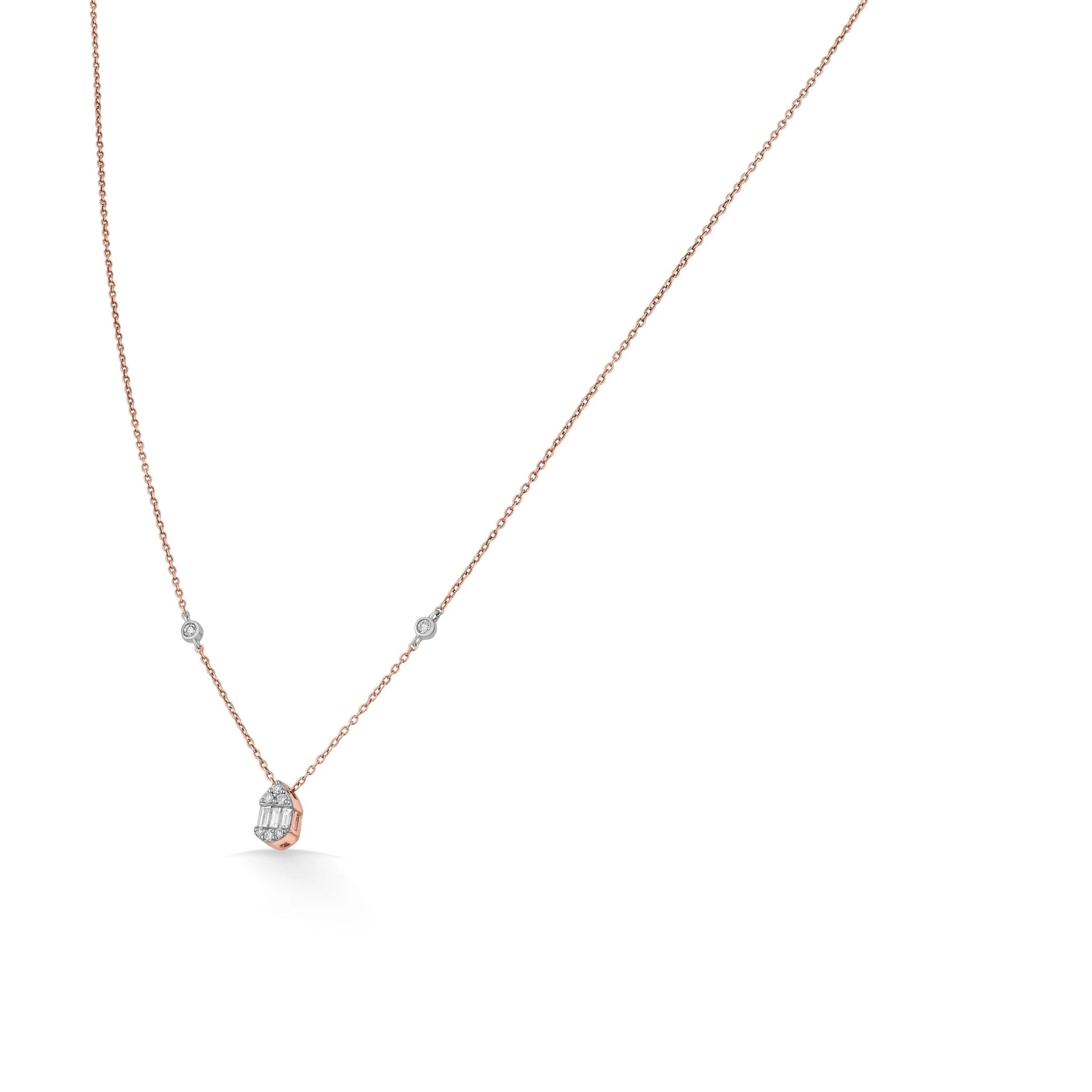Deck Up Baguette Glow Luxe Necklace - Zen Diamond India