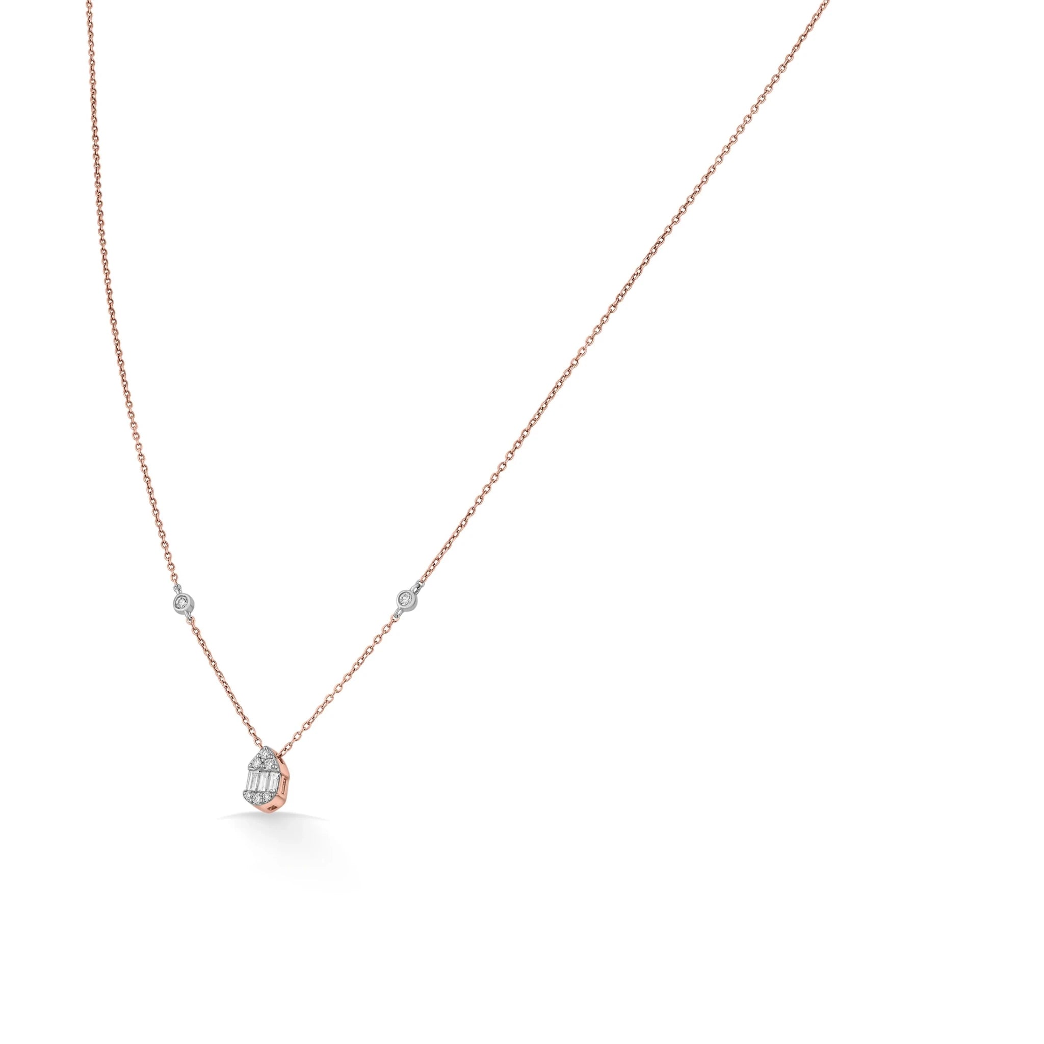 Deck Up Baguette Glow Luxe Necklace - Zen Diamond India