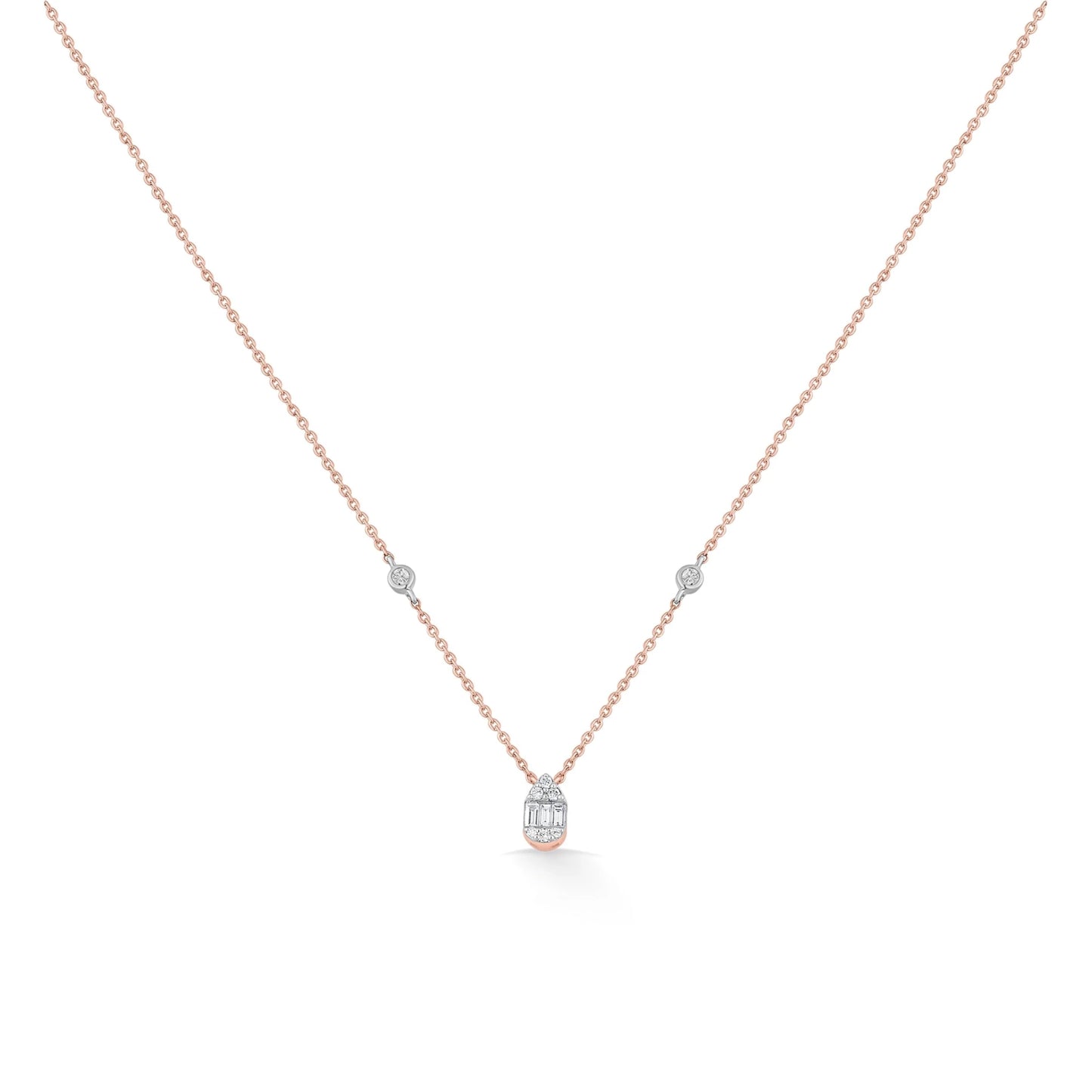 Deck Up Baguette Glow Luxe Necklace - Zen Diamond India
