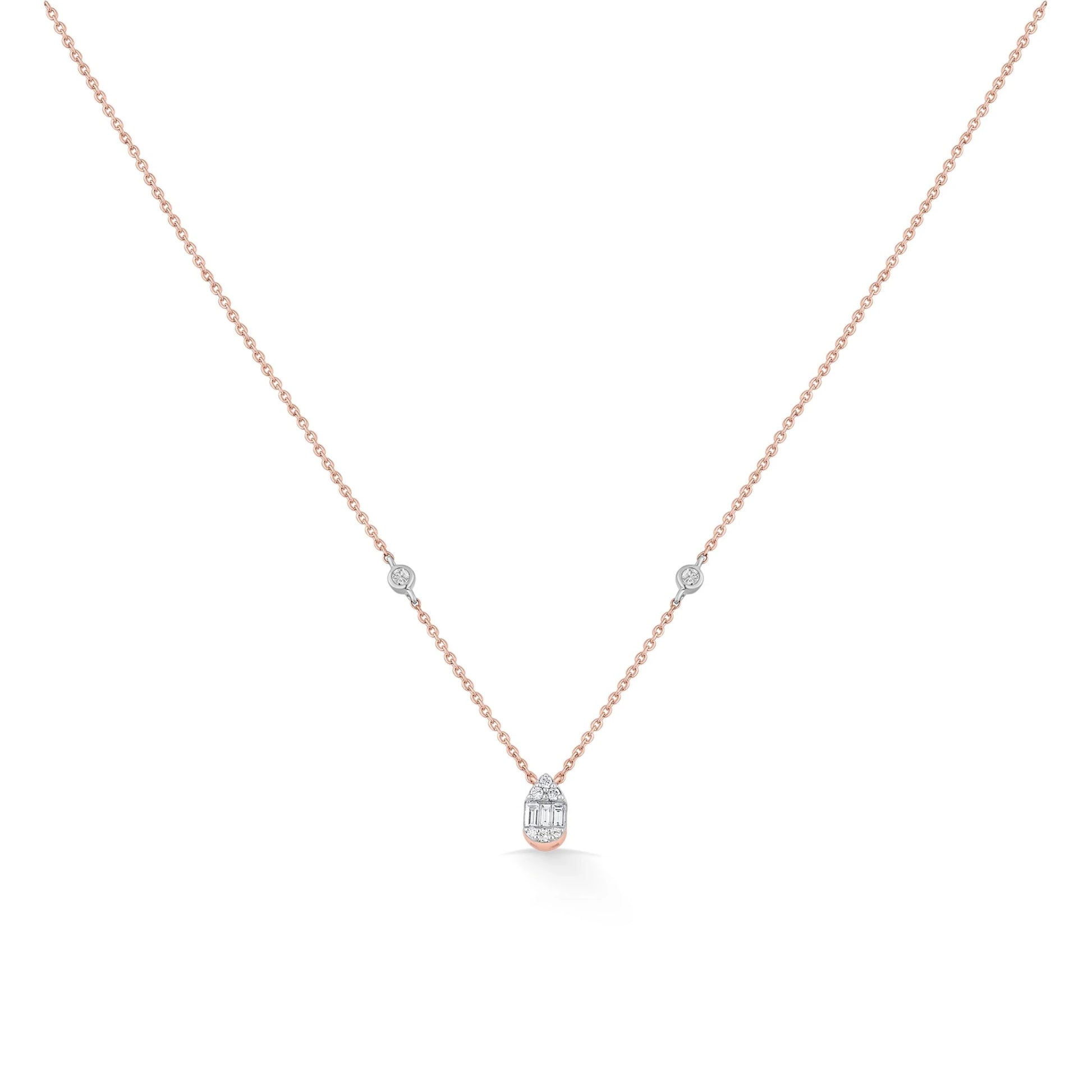 Deck Up Baguette Glow Luxe Necklace - Zen Diamond India