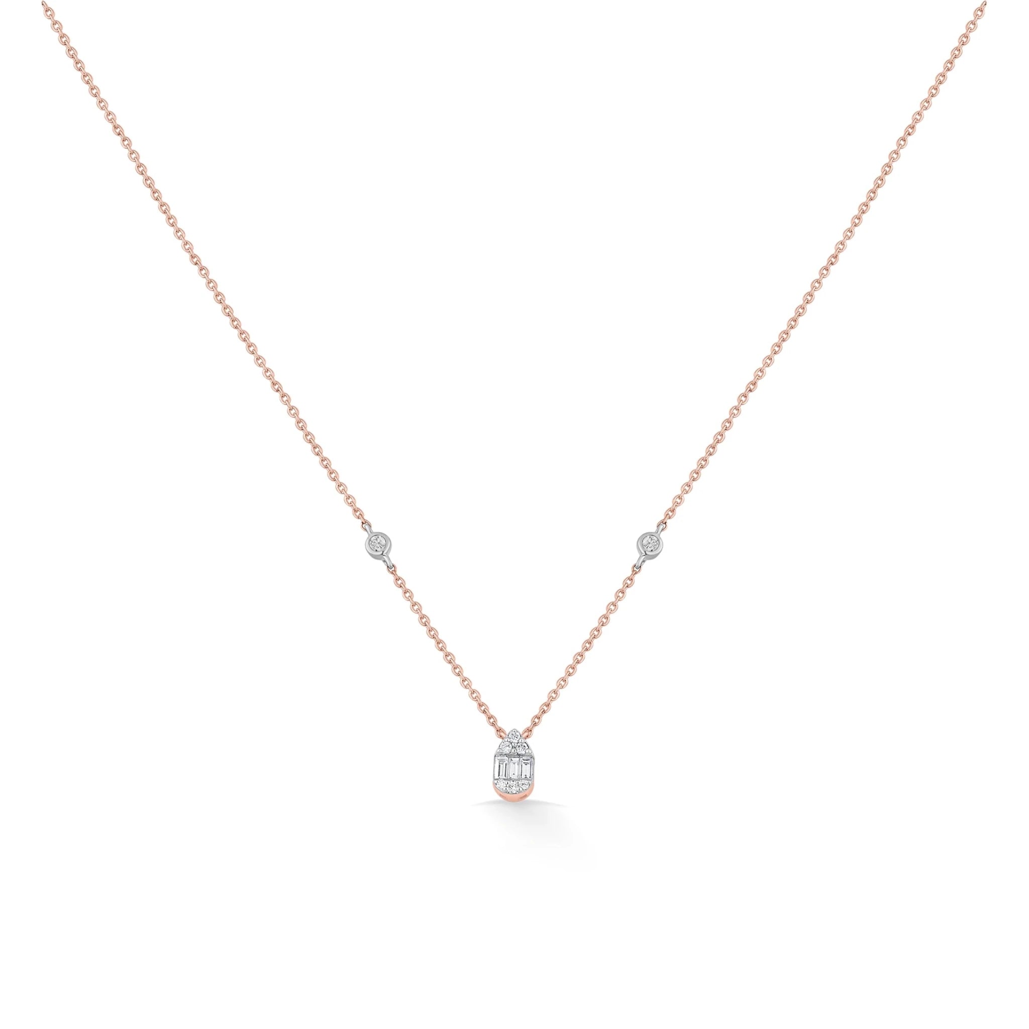 Deck Up Baguette Glow Luxe Necklace - Zen Diamond India