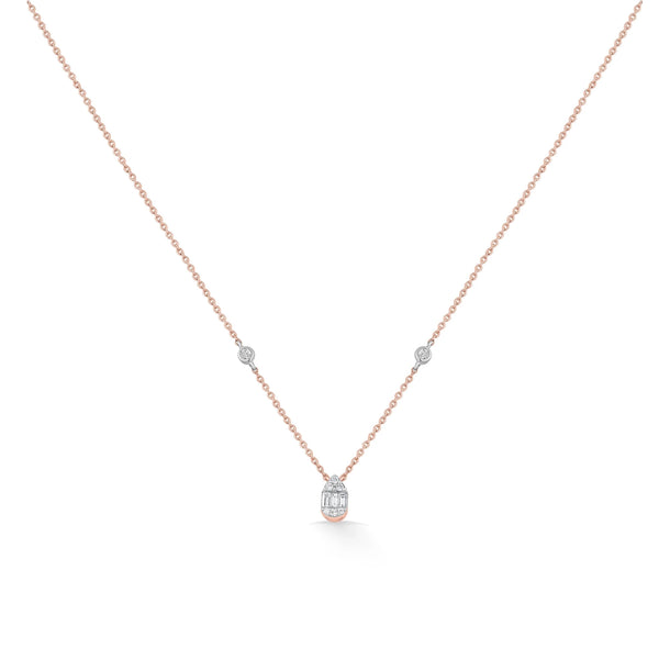 Deck Up Baguette Glow Luxe Necklace - Zen Diamond India