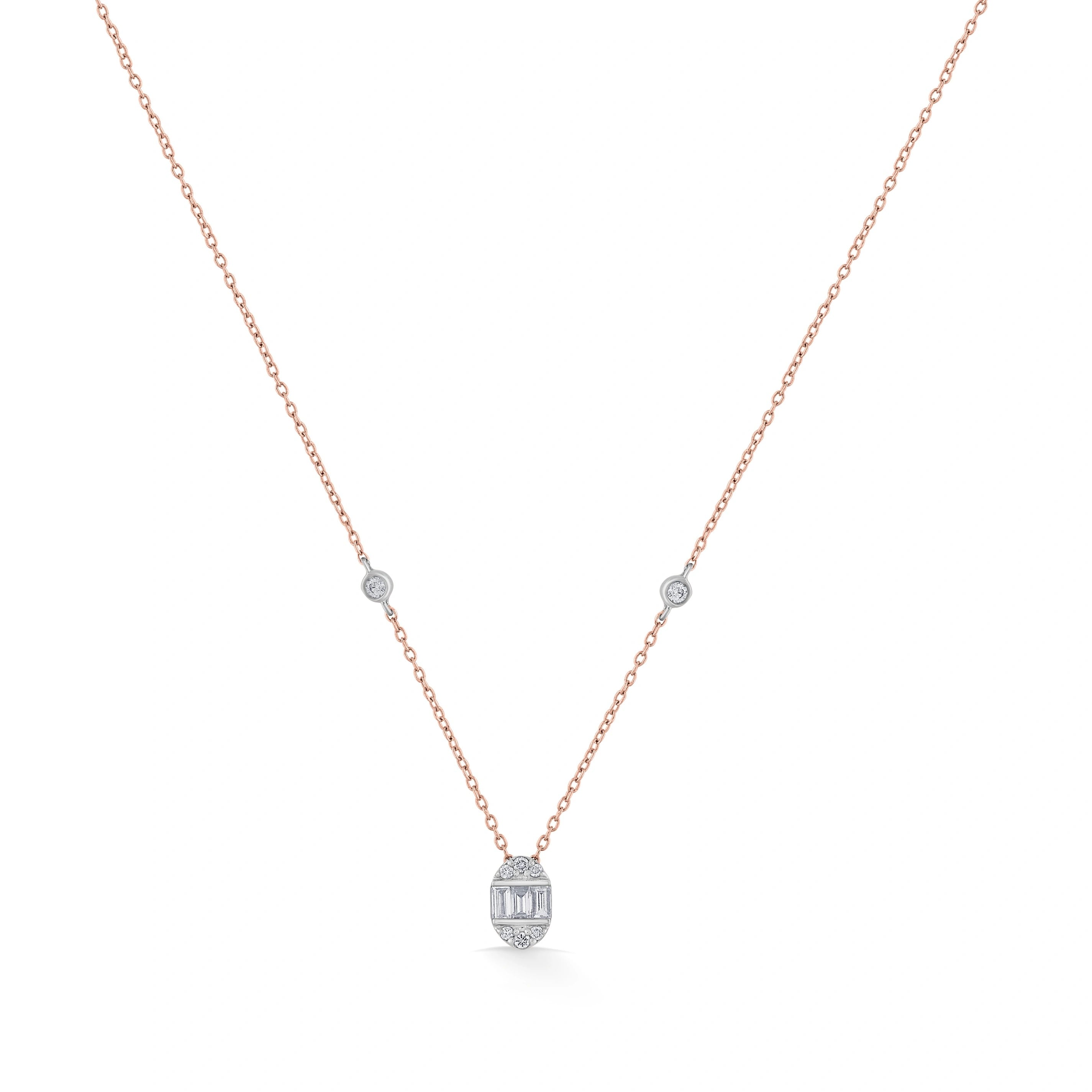 Deck Up Baguette Grace Luxe Necklace - Zen Diamond India