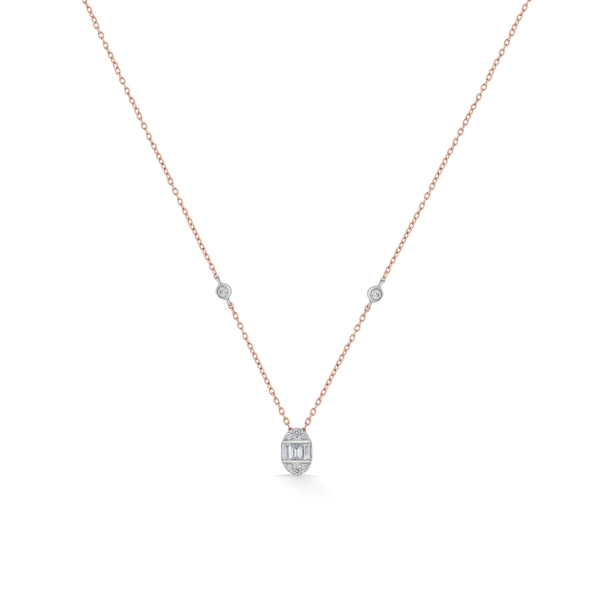 Deck Up Baguette Grace Luxe Necklace - Zen Diamond India