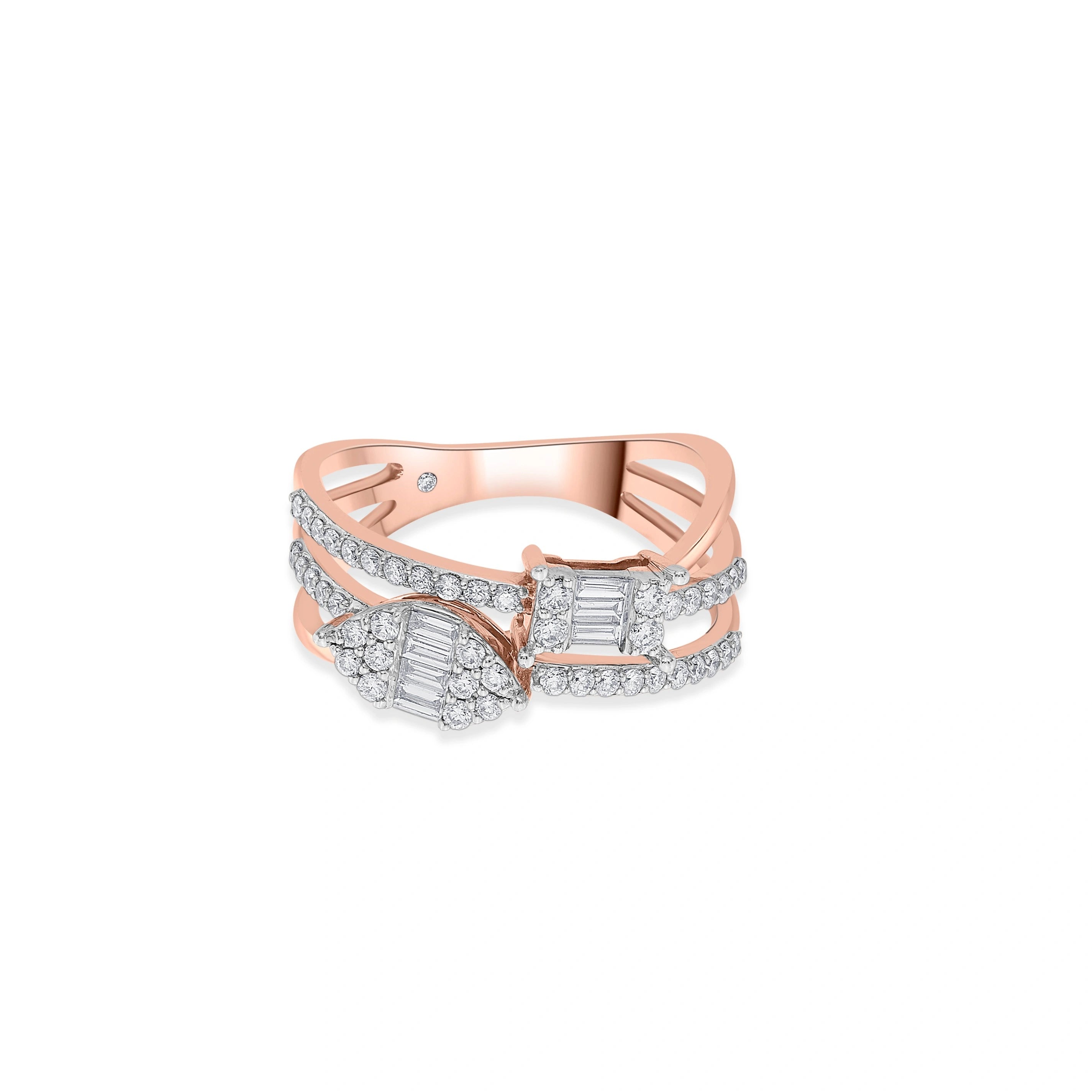 Rosé Dazzle Duo Diamond Ring - Zen Diamond India
