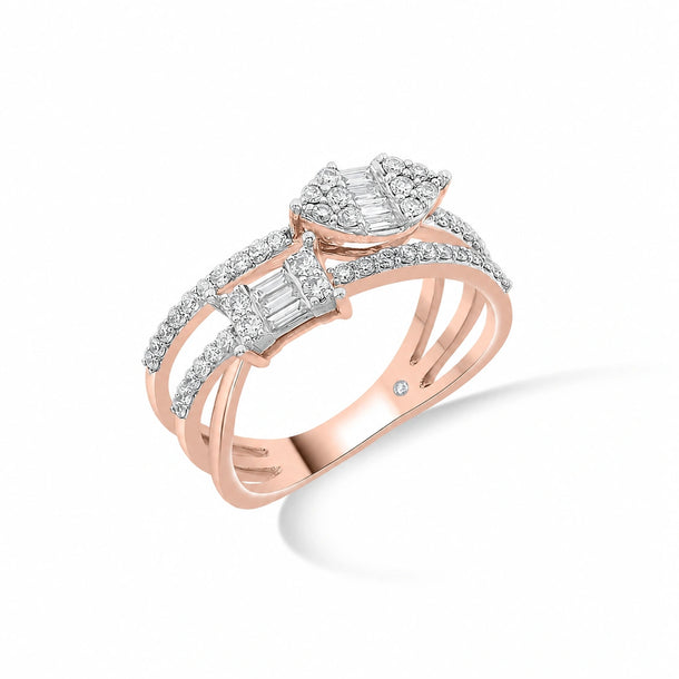 Rose Dazzle Duo Diamond Ring