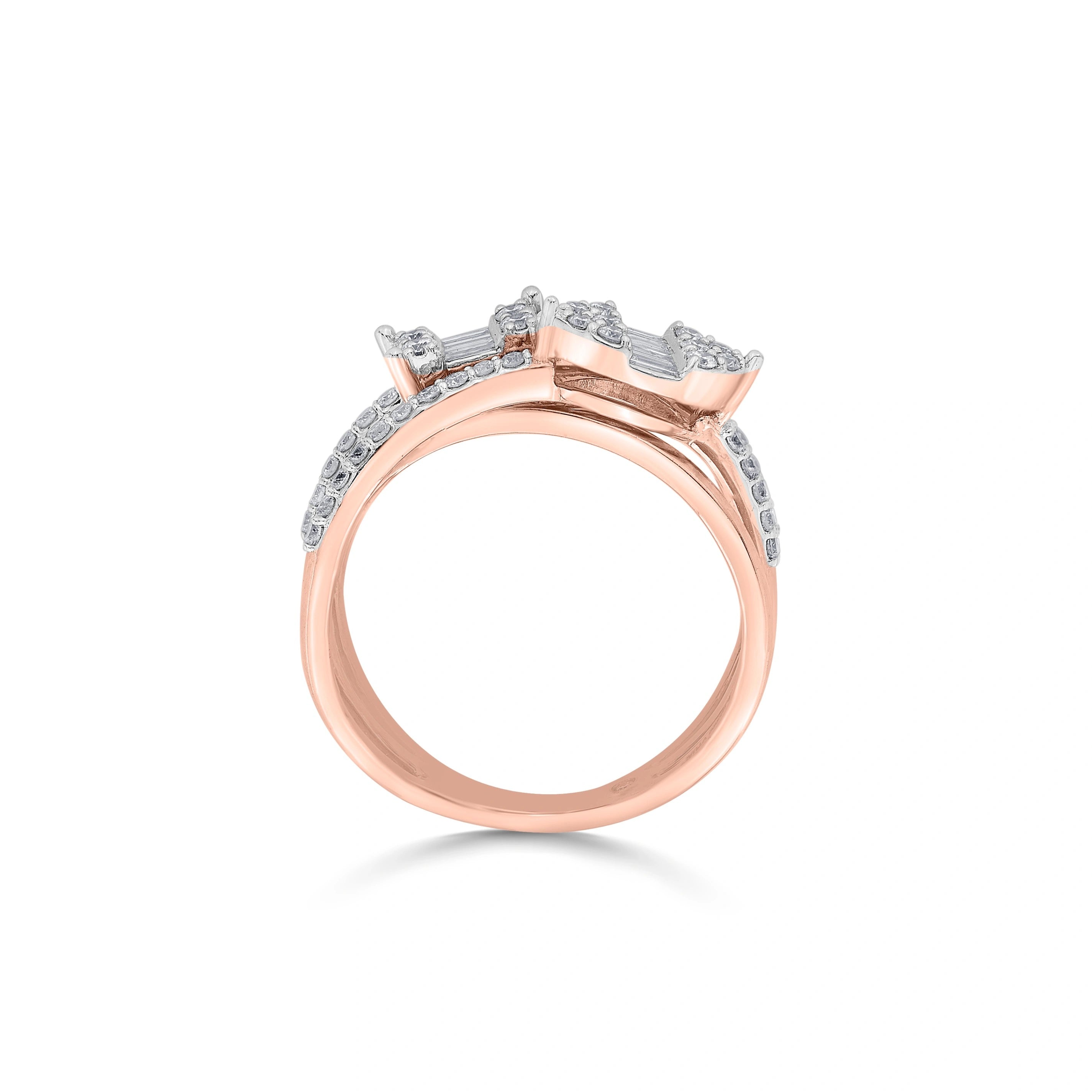 Rosé Dazzle Duo Diamond Ring - Zen Diamond India