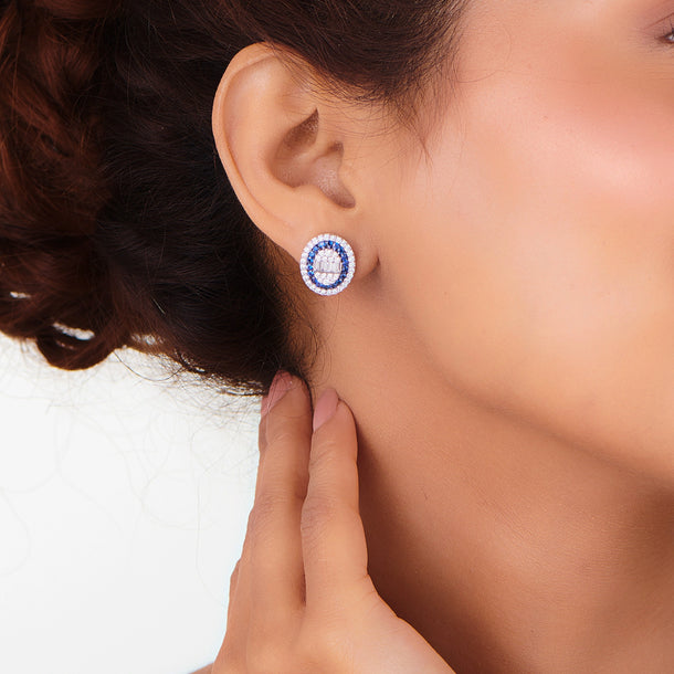 Toren Sapphire Horizon Studs - Zen Diamond India