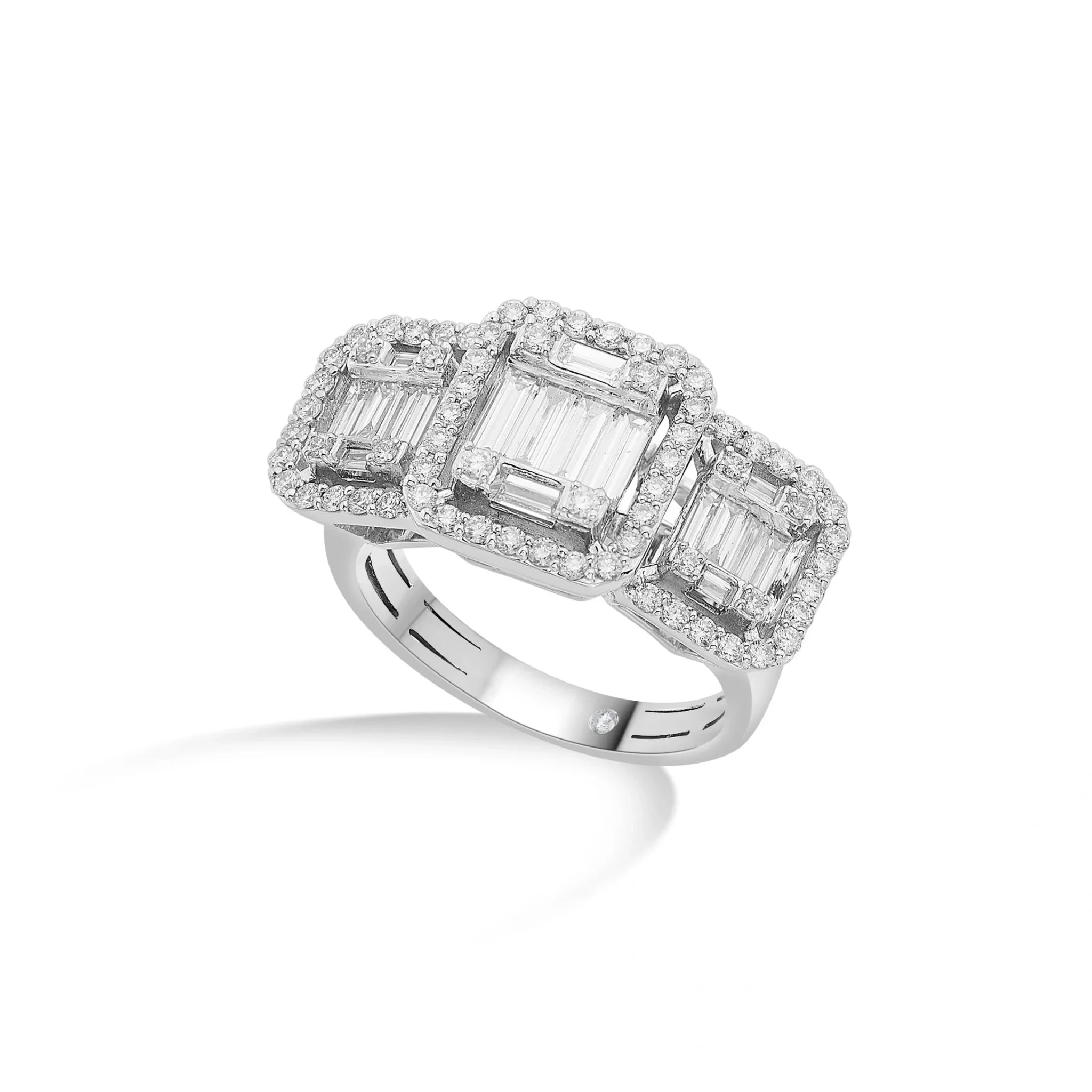 Enchante Triple Majesty Baguette Ring - Zen Diamond India