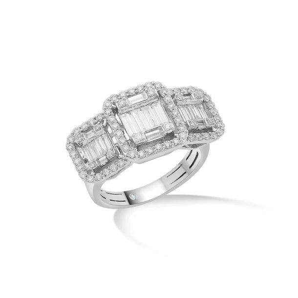Enchante Triple Majesty Baguette Ring - Zen Diamond India