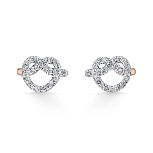 Love Knot Sparkle Knot Studs - Zen Diamond India