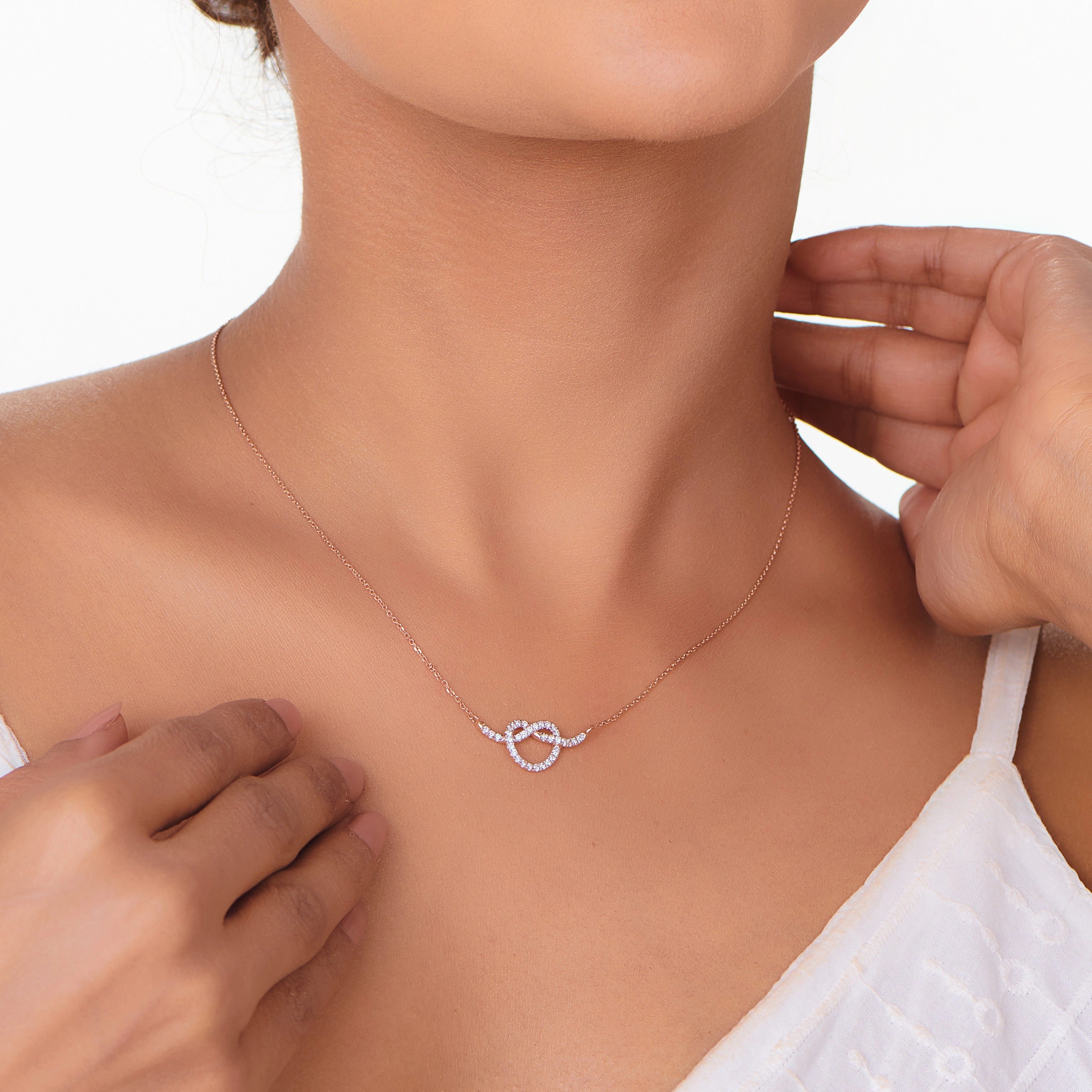 Diamond Embrace Luxe Love Knot Pendant - Zen Diamond India