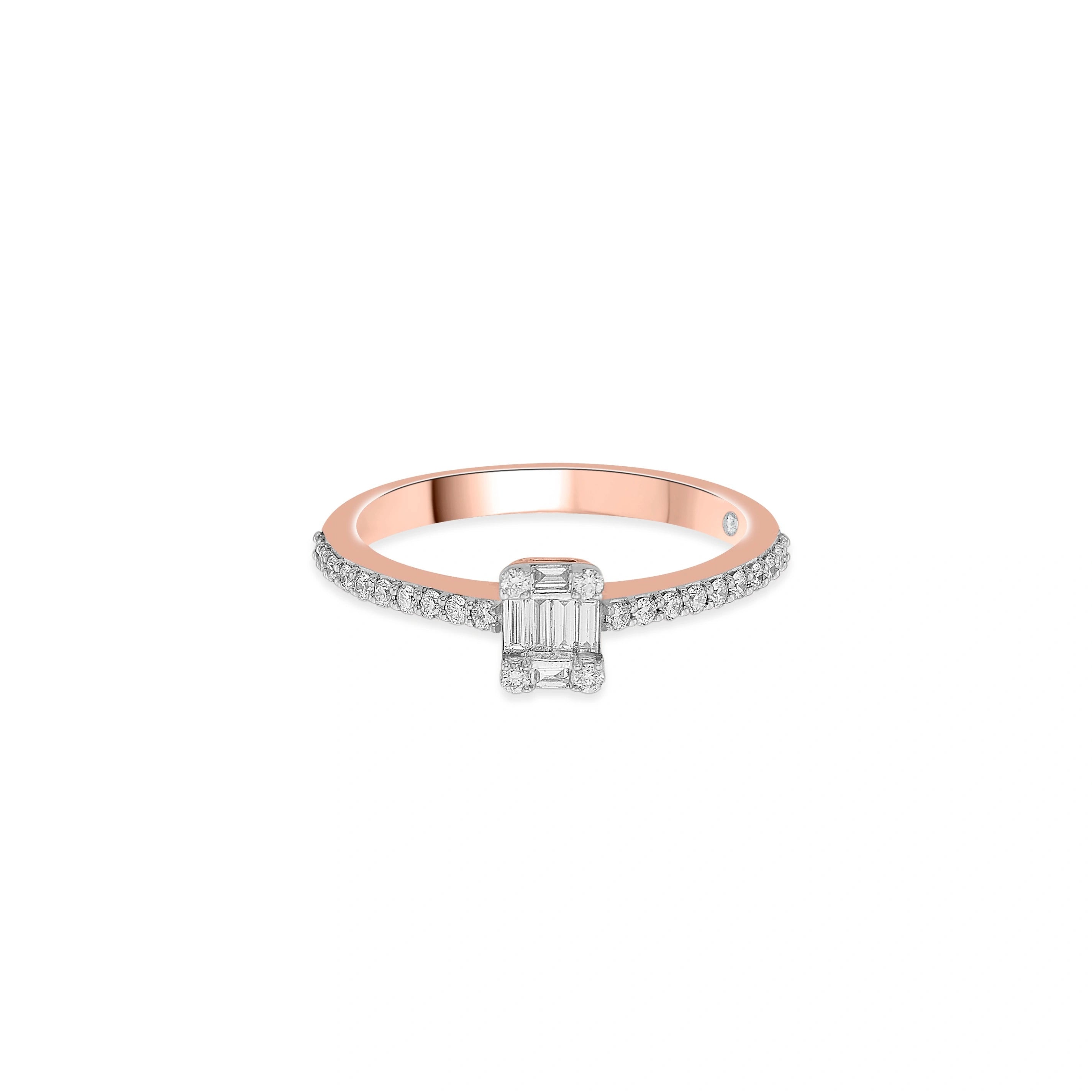 Rosé Luxe Emerald Solitaire Ring - Zen Diamond India