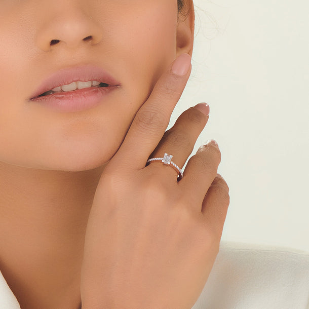 Rose Luxe Emerald Solitaire Ring