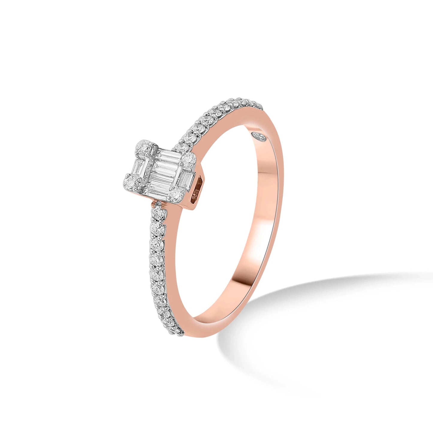 Rose Luxe Emerald Solitaire Ring - Zen Diamond India