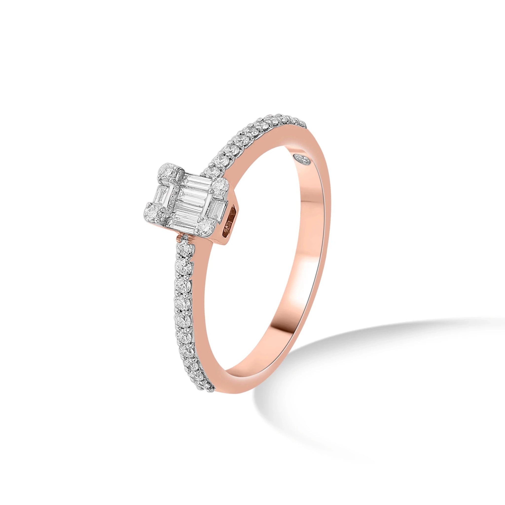 Rose Luxe Emerald Solitaire Ring - Zen Diamond India