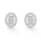 Sassy Oval Spark Halo Earrings - Zen Diamond India