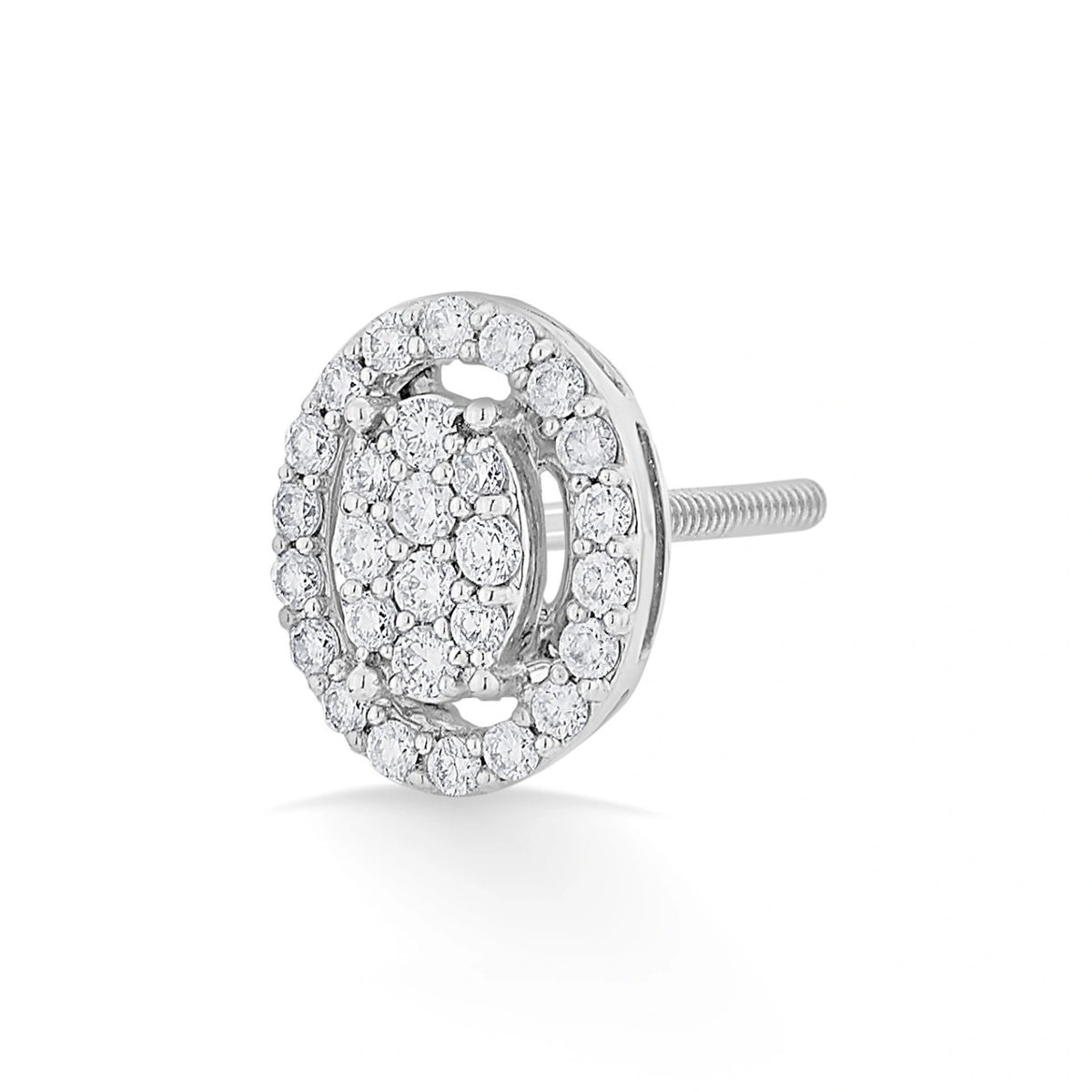Sassy Oval Spark Halo Earrings - Zen Diamond India