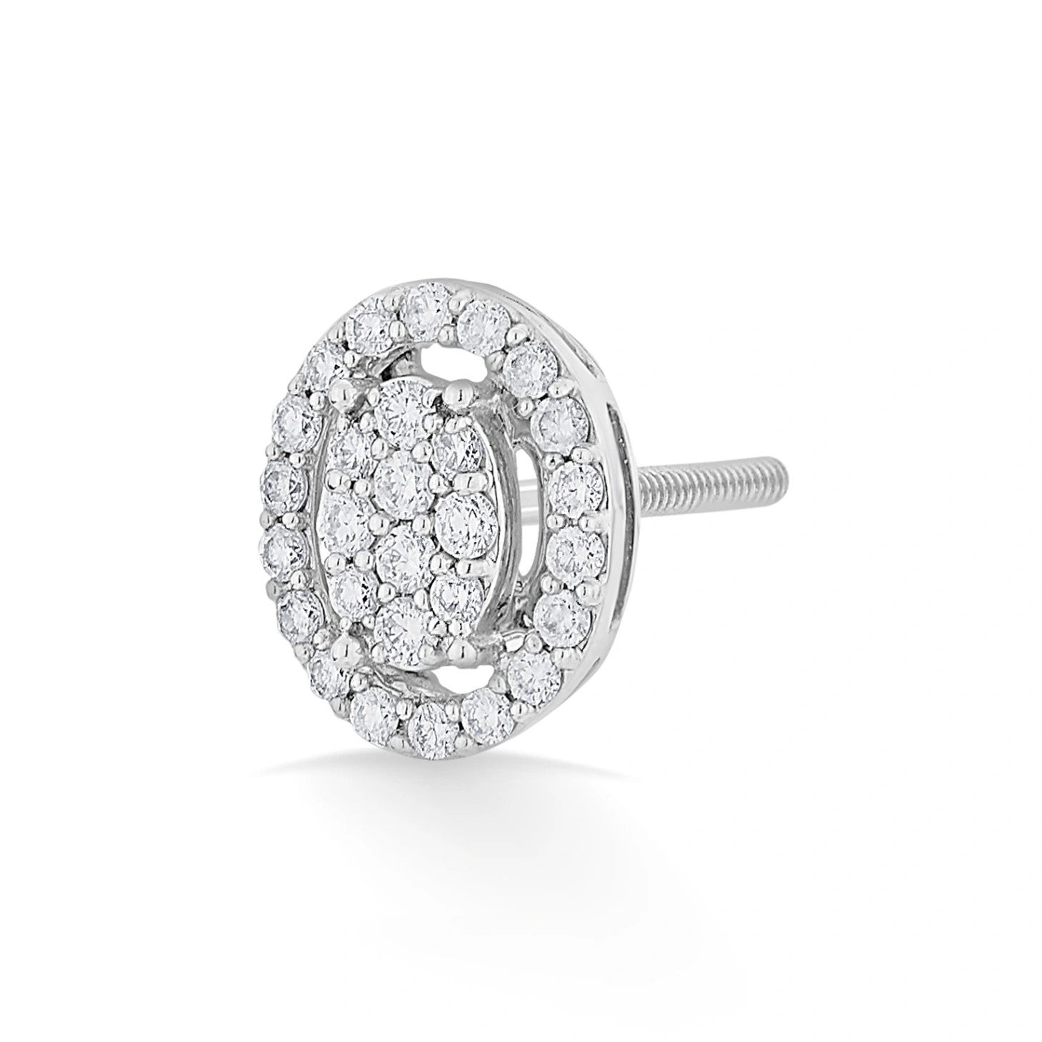 Sassy Oval Spark Halo Earrings - Zen Diamond India