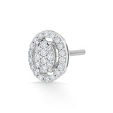 Sassy Oval Spark Halo Earrings - Zen Diamond India
