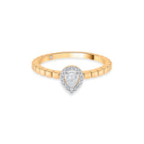 Sassy Golden Teardrop Glamour Ring - Zen Diamond India