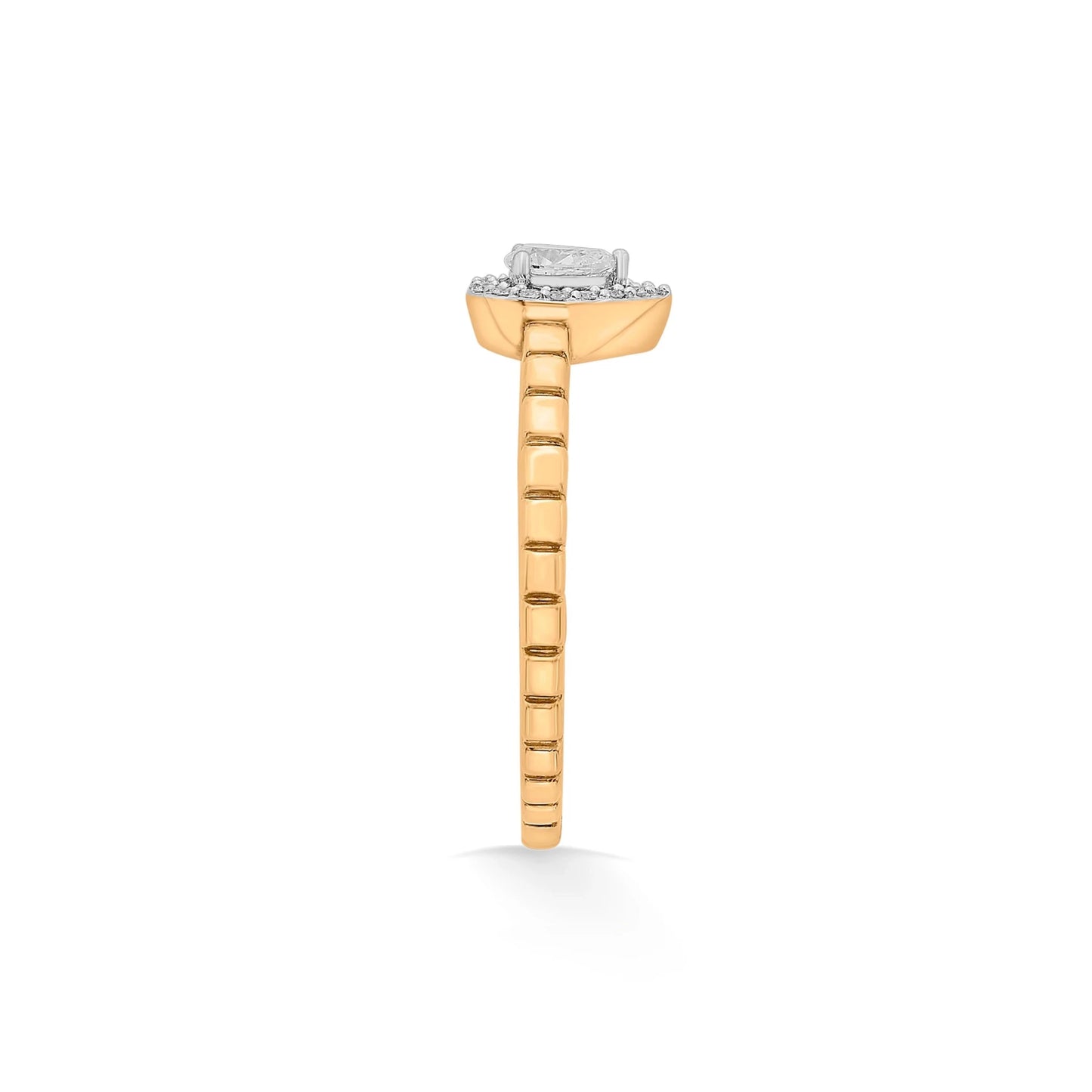 Sassy Golden Teardrop Glamour Ring - Zen Diamond India