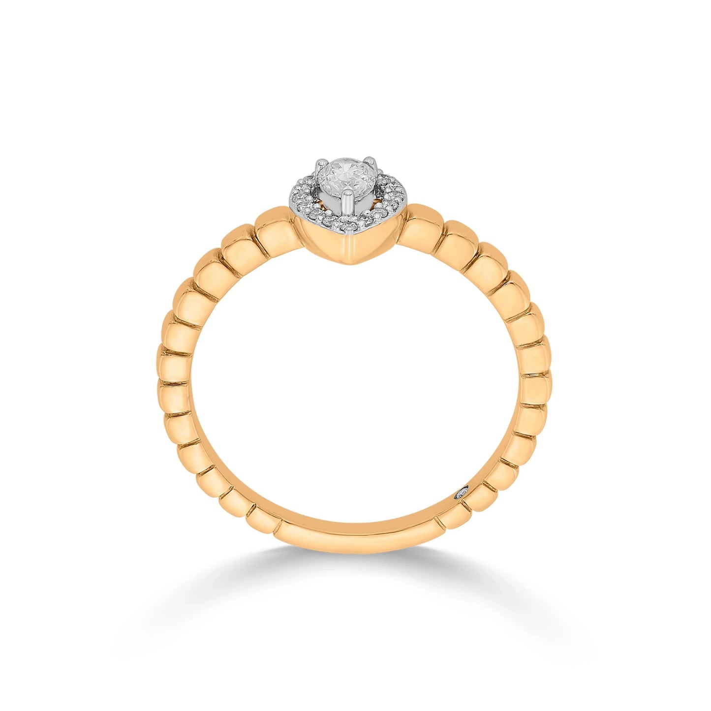 Sassy Golden Teardrop Glamour Ring - Zen Diamond India