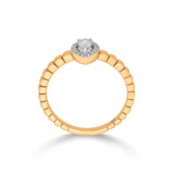 Sassy Golden Teardrop Glamour Ring - Zen Diamond India