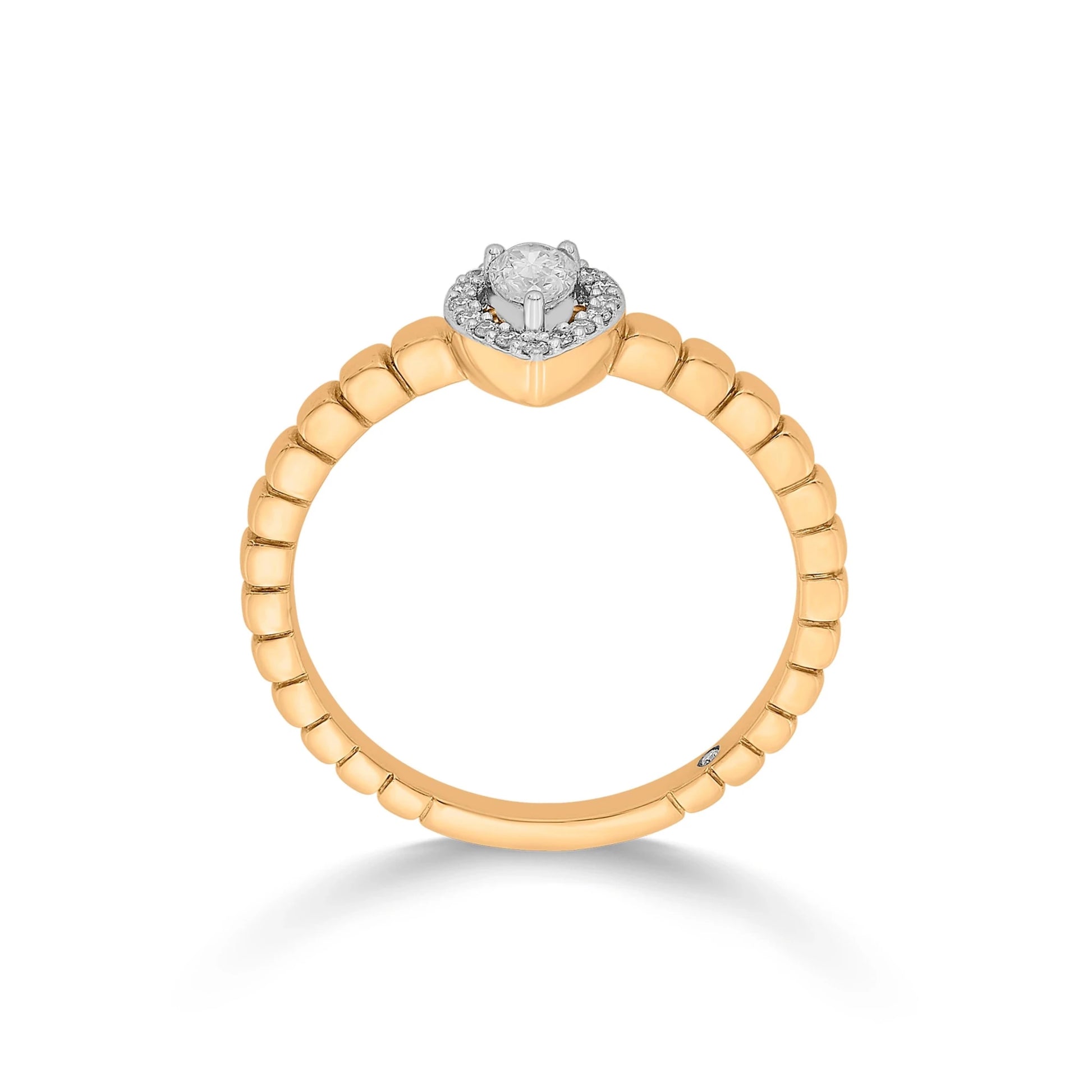 Sassy Golden Teardrop Glamour Ring - Zen Diamond India