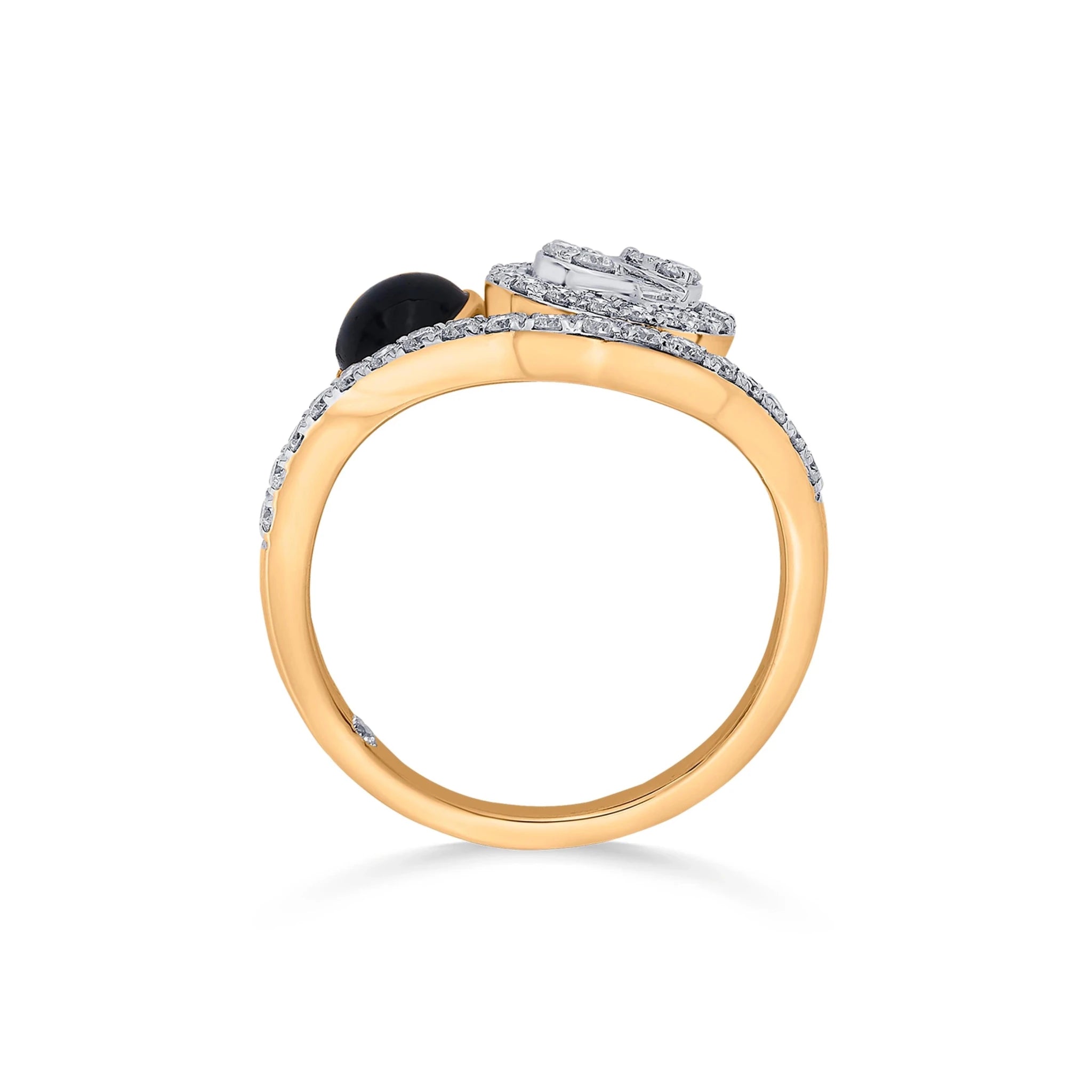 Kismet Golden Swirl & Sparkle Ring - Zen Diamond India