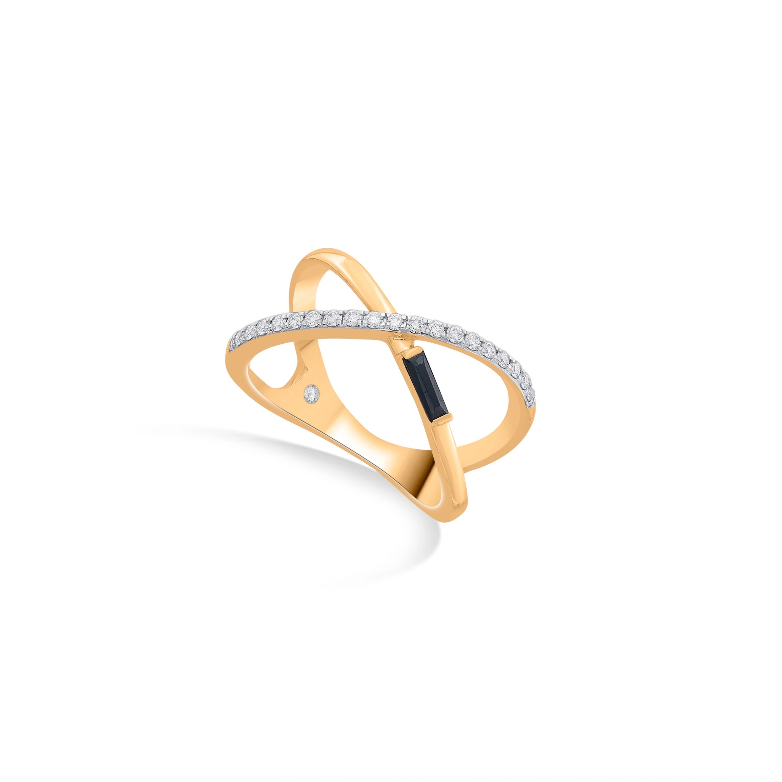 Kismet Midnight Crossover Spark Ring - Zen Diamond India