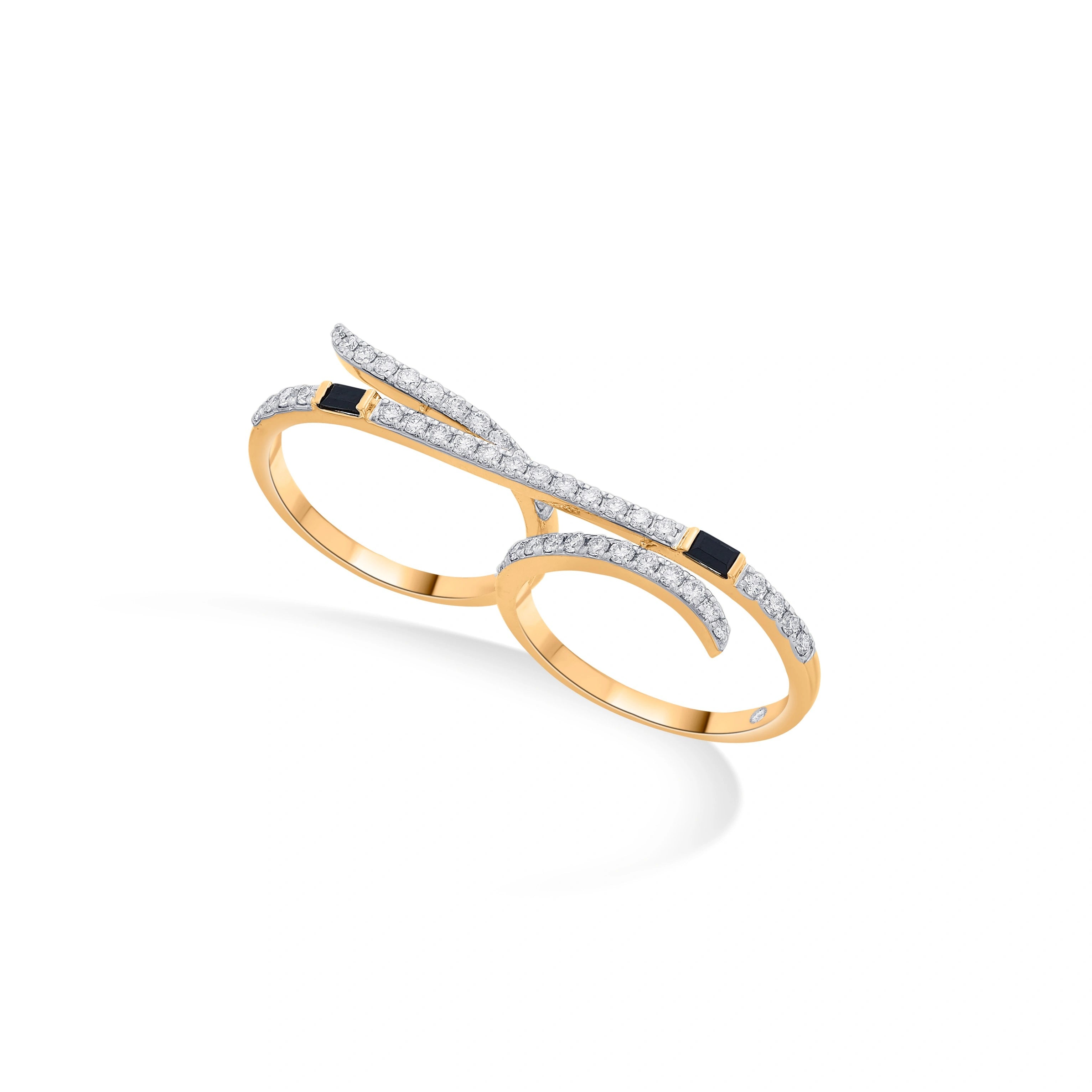 Kismet Noir Curve Dual Band Ring - Zen Diamond India