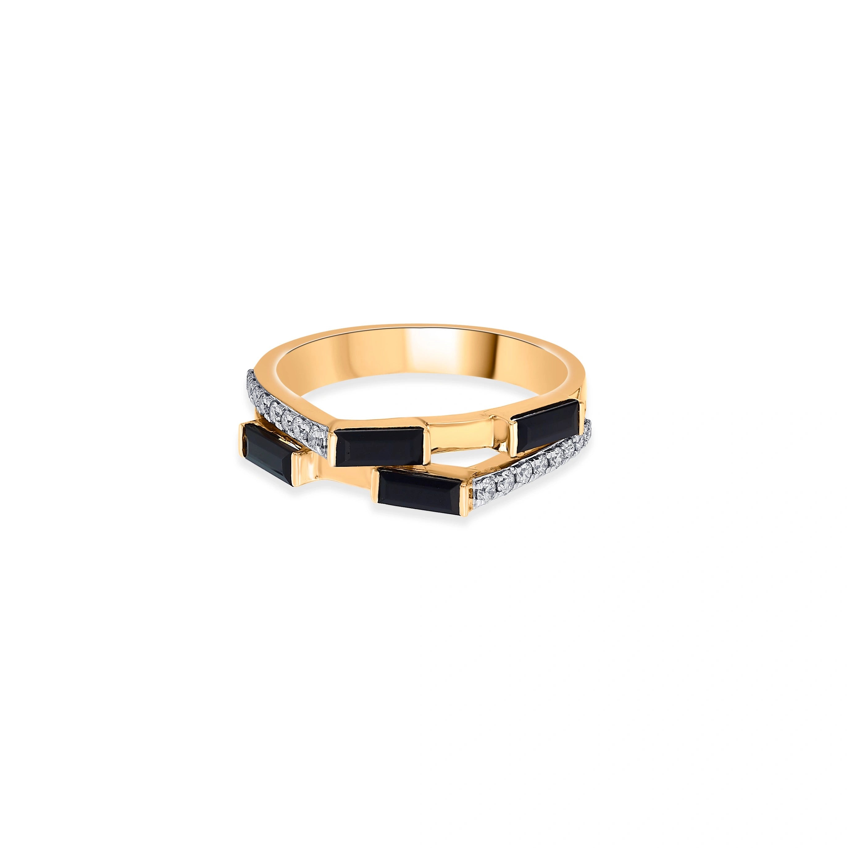 Kismet Midnight Streak Stacked Ring - Zen Diamond India