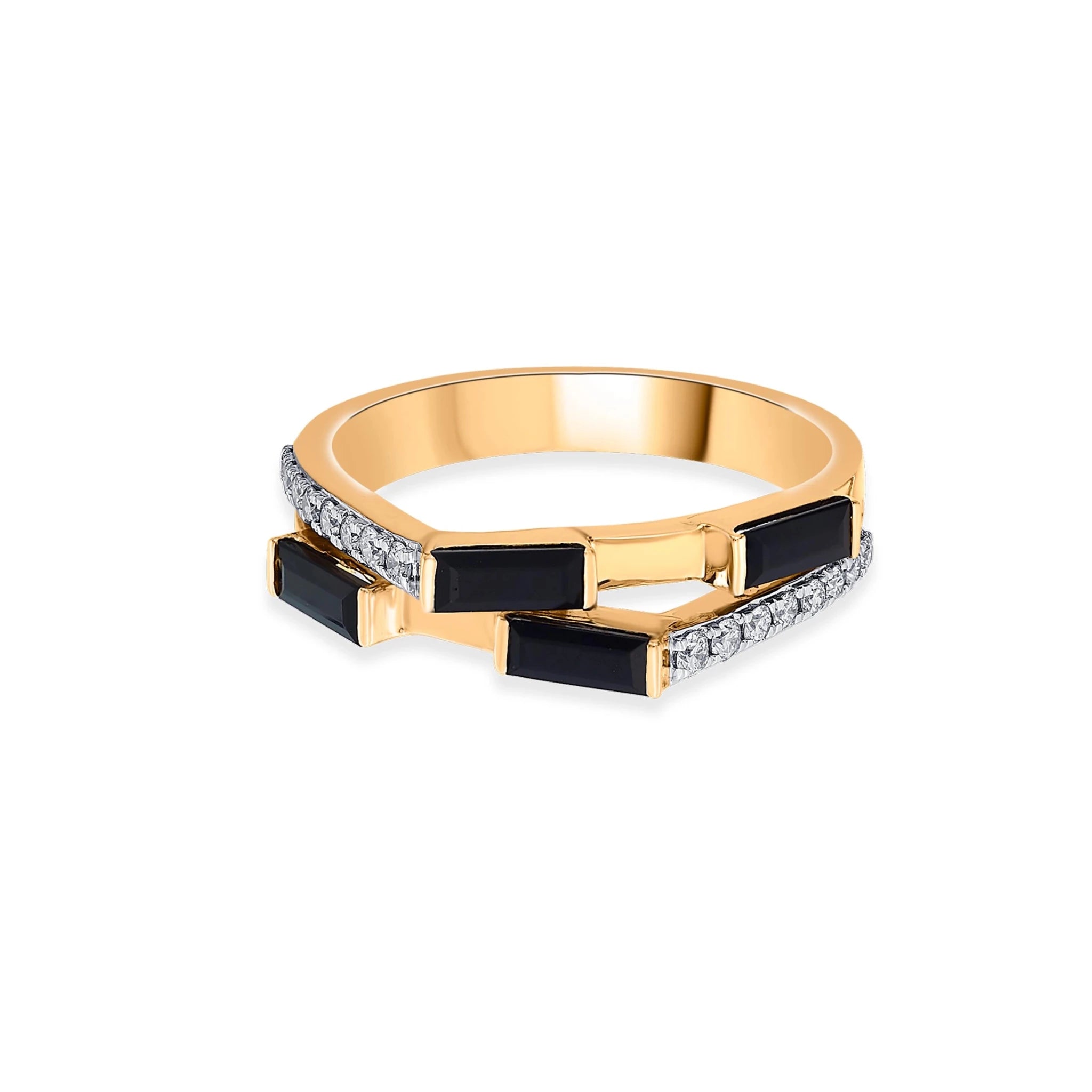 Kismet Midnight Streak Stacked Ring - Zen Diamond India