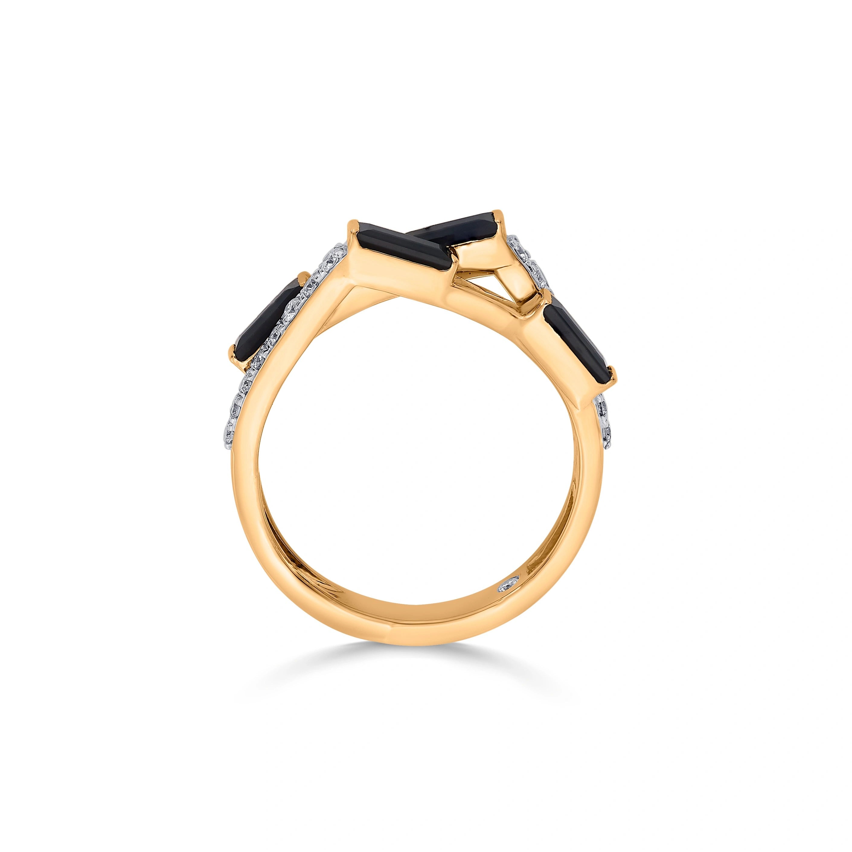 Kismet Midnight Streak Stacked Ring - Zen Diamond India
