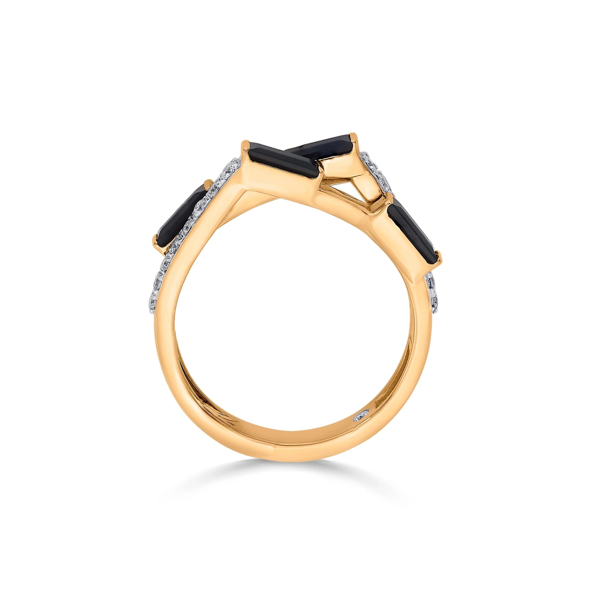 Kismet Midnight Streak Stacked Ring - Zen Diamond India