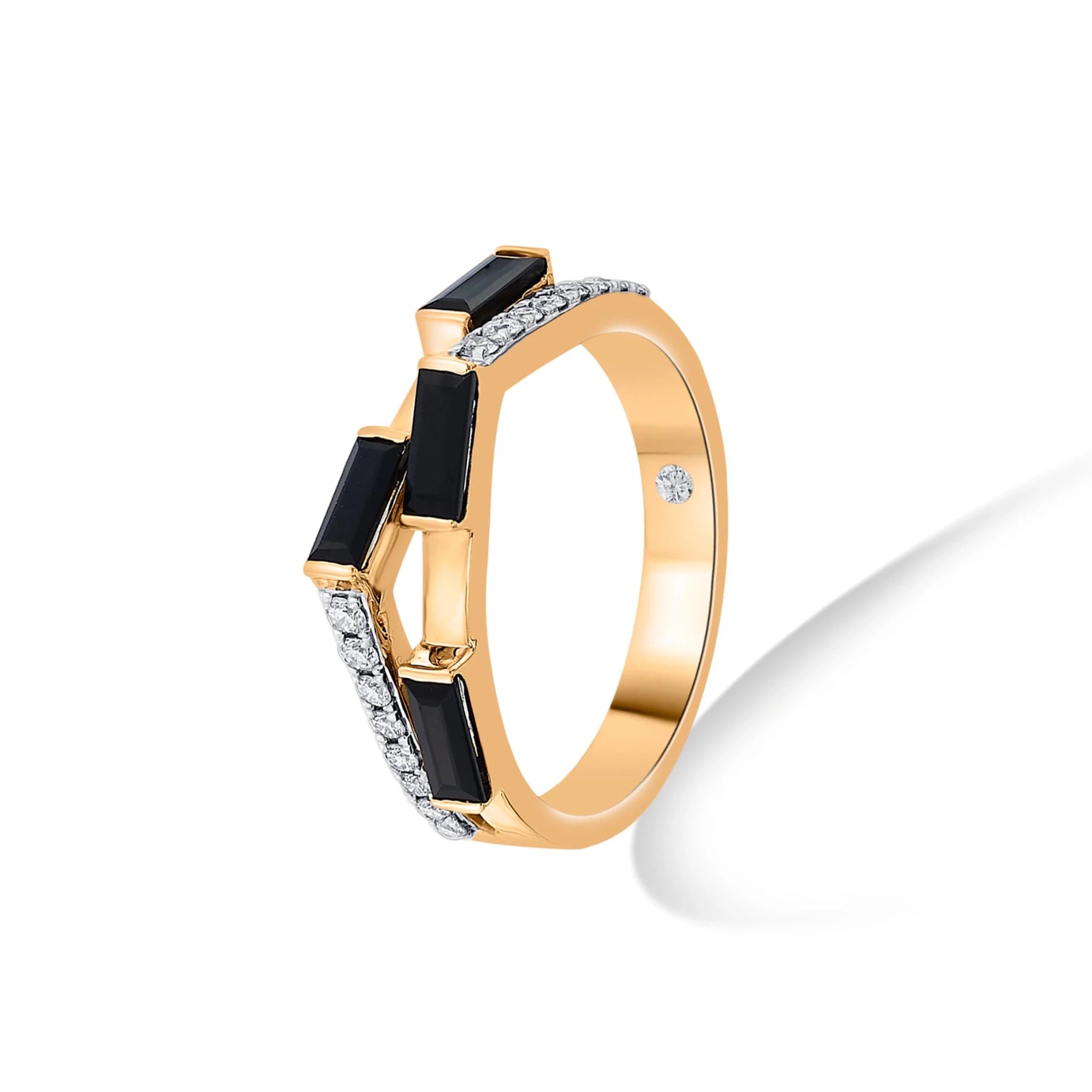 Kismet Midnight Streak Stacked Ring - Zen Diamond India