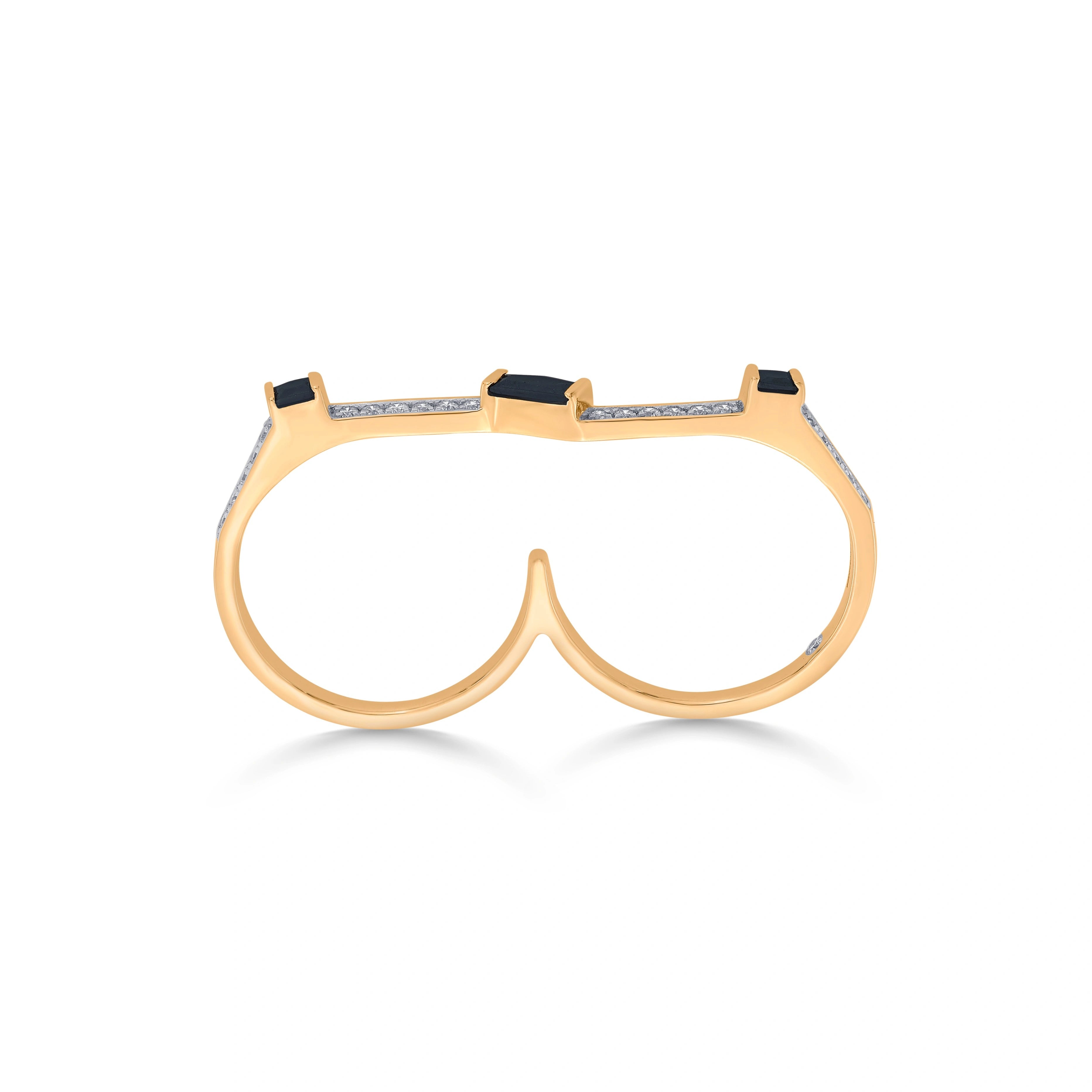 Kismet Noir Edge Twin Band Ring - Zen Diamond India