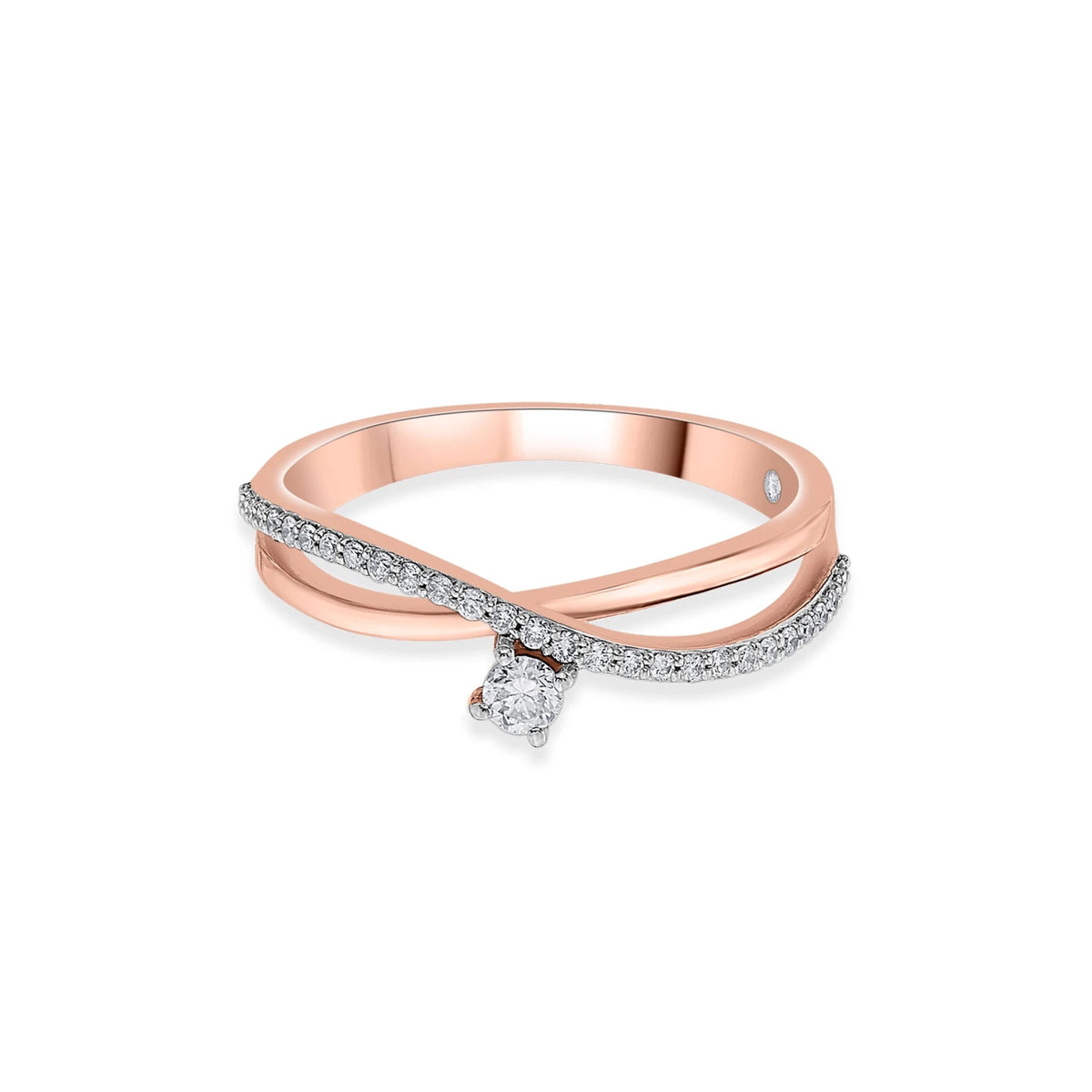 Solitaire Flowing Promise Ring - Zen Diamond India