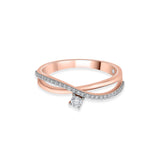Solitaire Flowing Promise Ring - Zen Diamond India