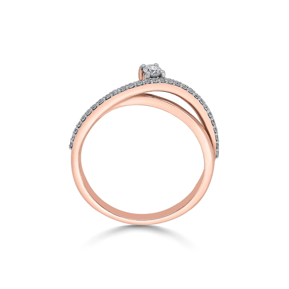 Solitaire Flowing Promise Ring - Zen Diamond India