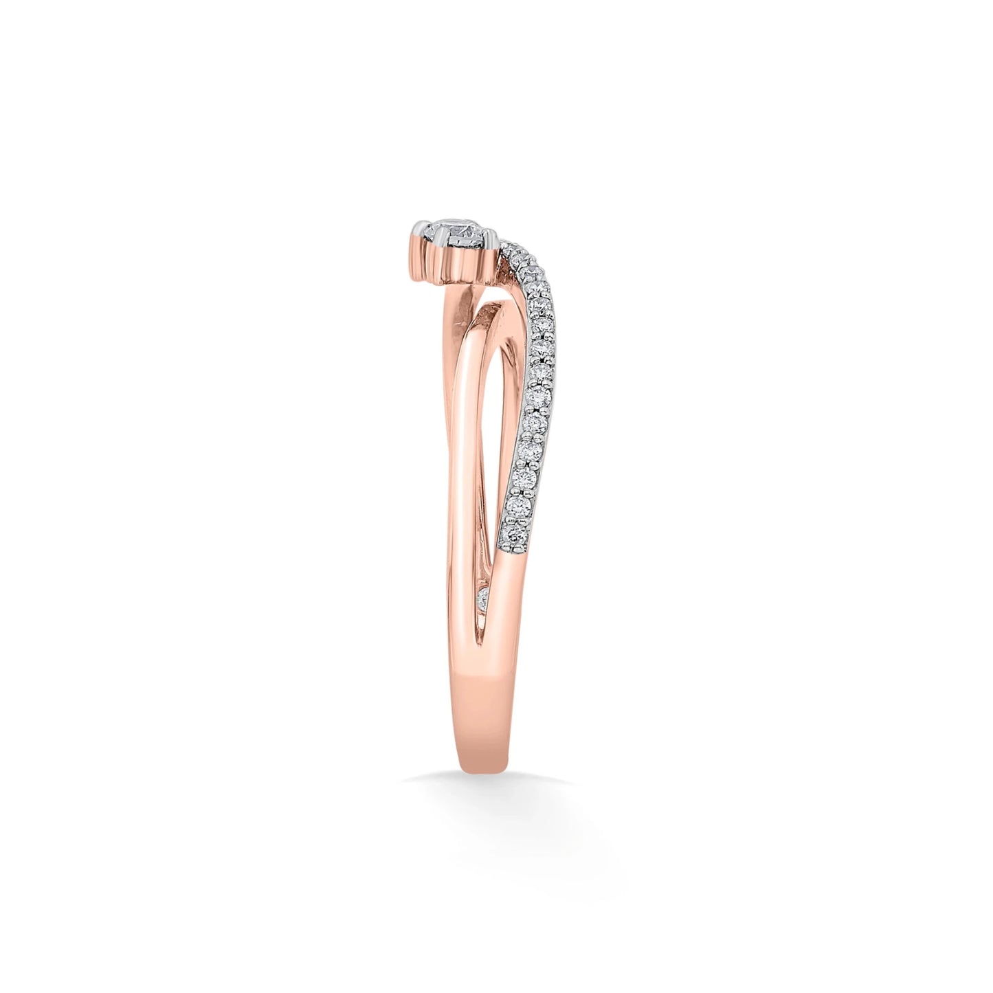 Solitaire Flowing Promise Ring - Zen Diamond India