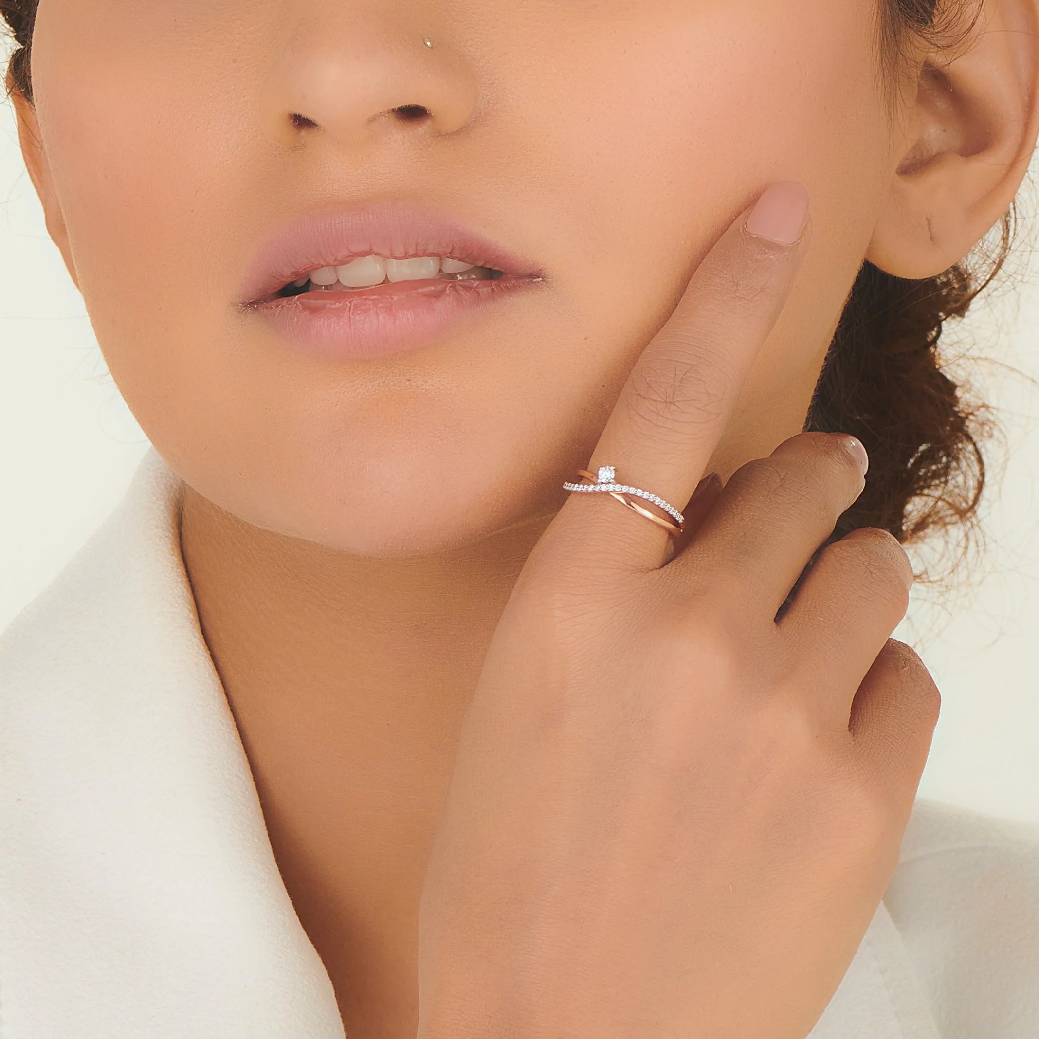 Zen Pirlanta Flowing Promise Ring - Zen Diamond India