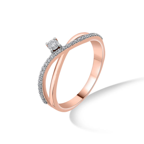 Solitaire Flowing Promise Ring - Zen Diamond India