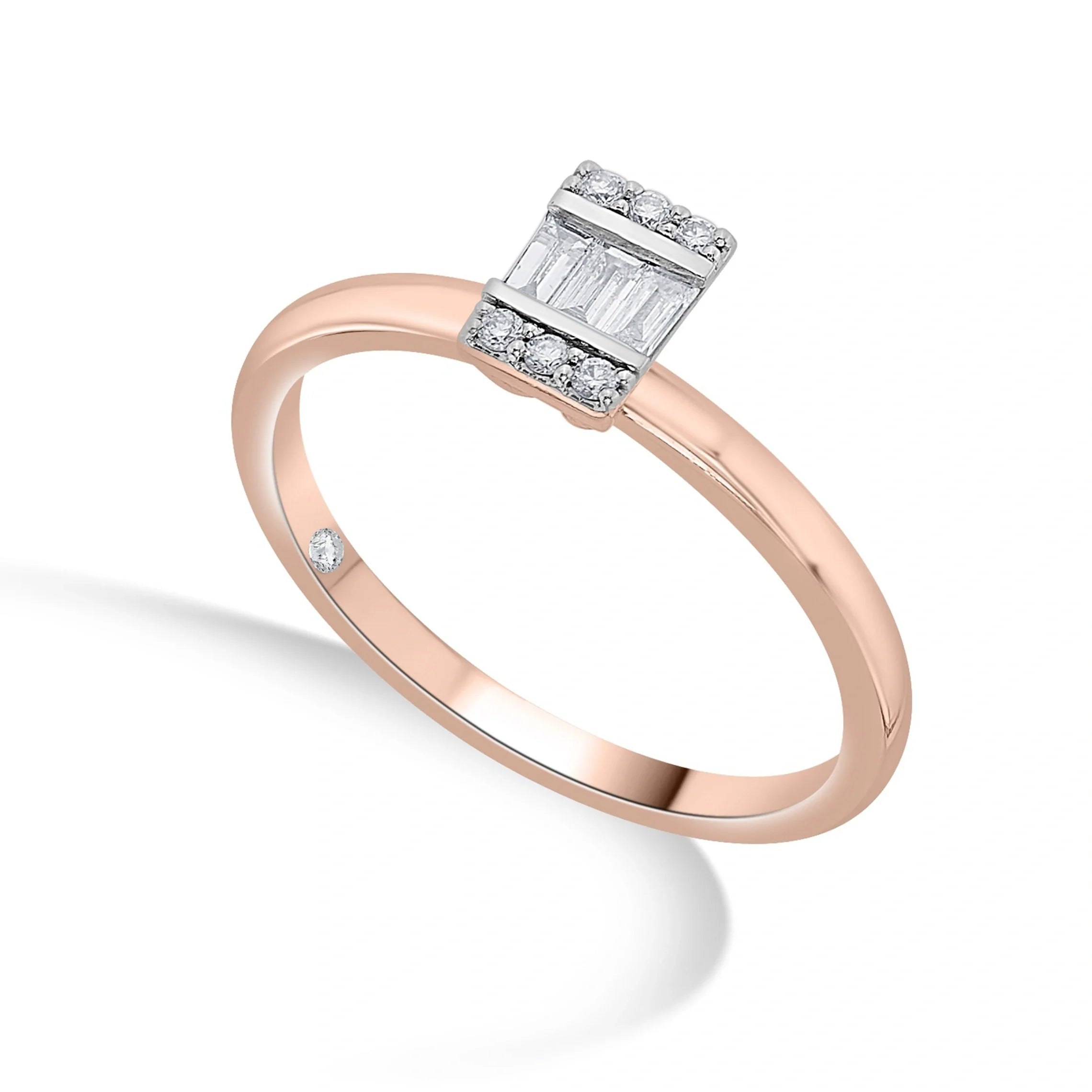 Gleaming Baguette Bliss Ring - Zen Diamond India