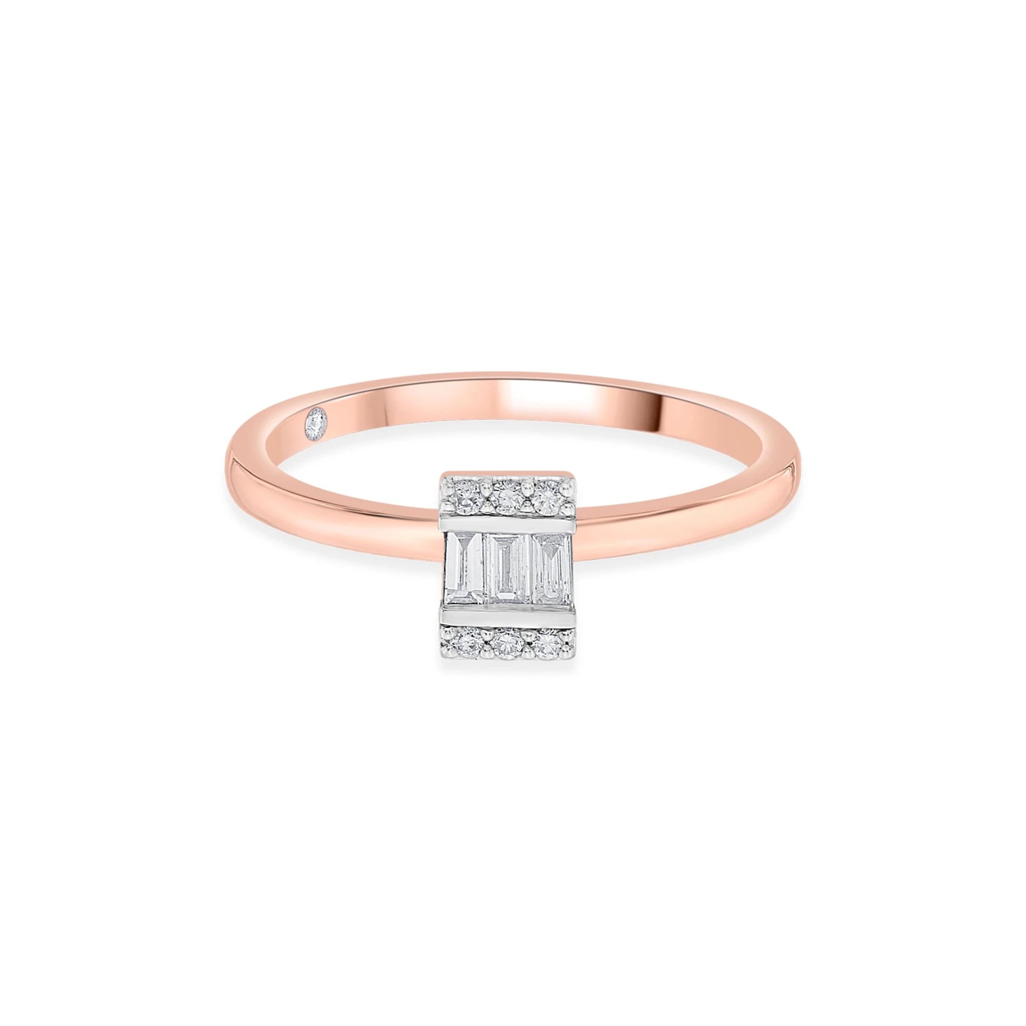 Gleaming Baguette Bliss Ring - Zen Diamond India